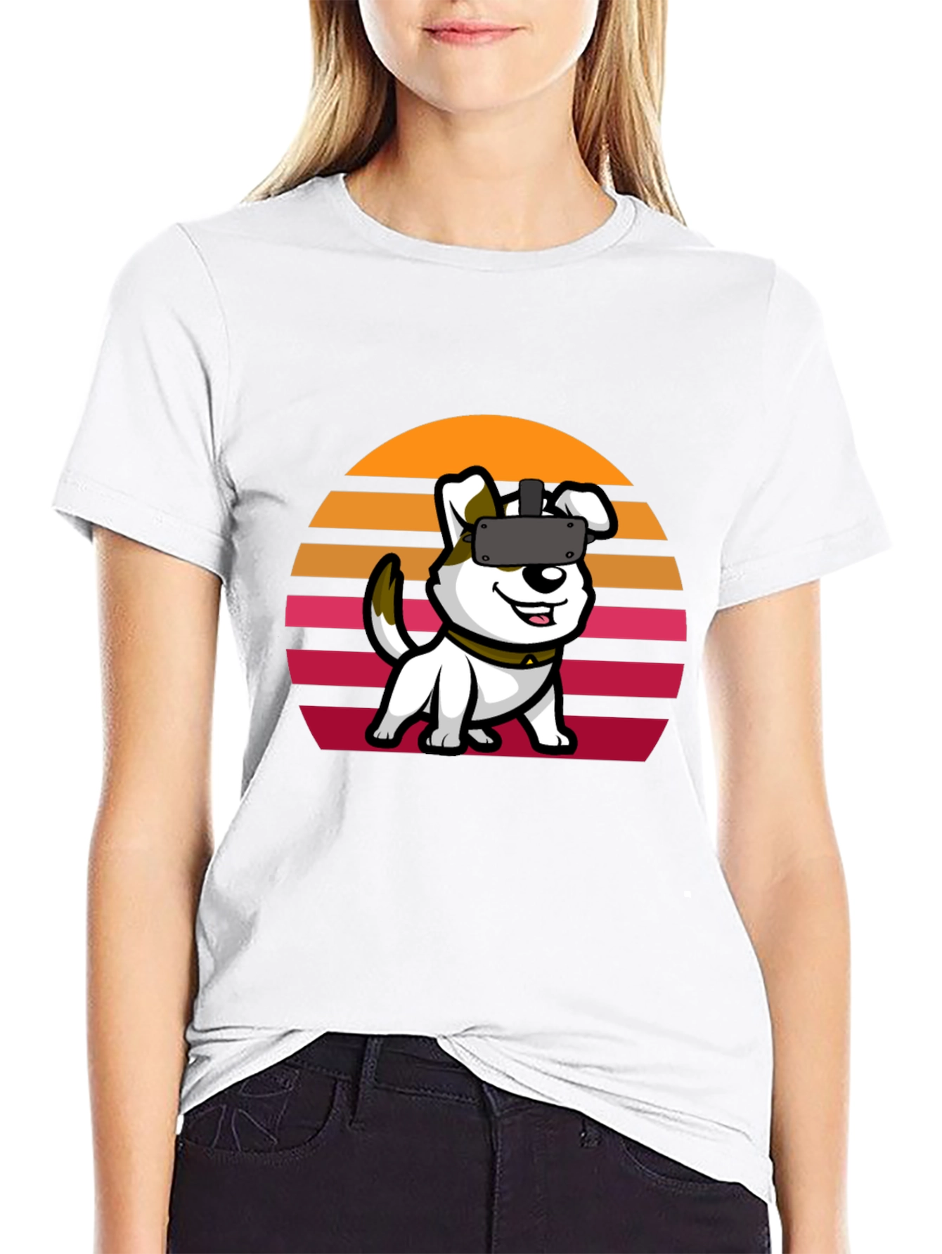 VR Dog Graphic Tee - Black Unisex T-Shirt