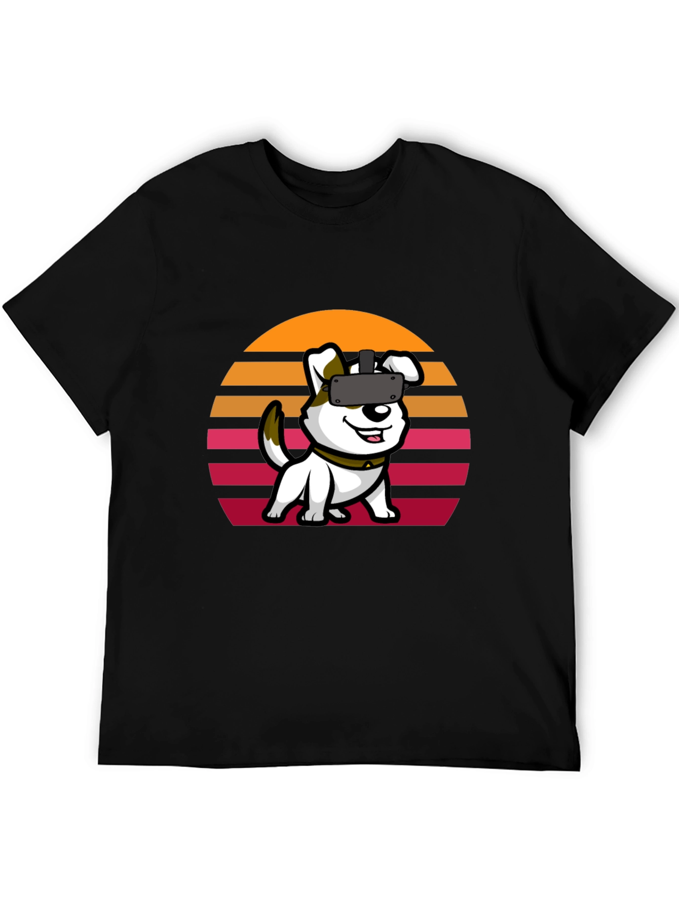 VR Dog Graphic Tee - Black Unisex T-Shirt