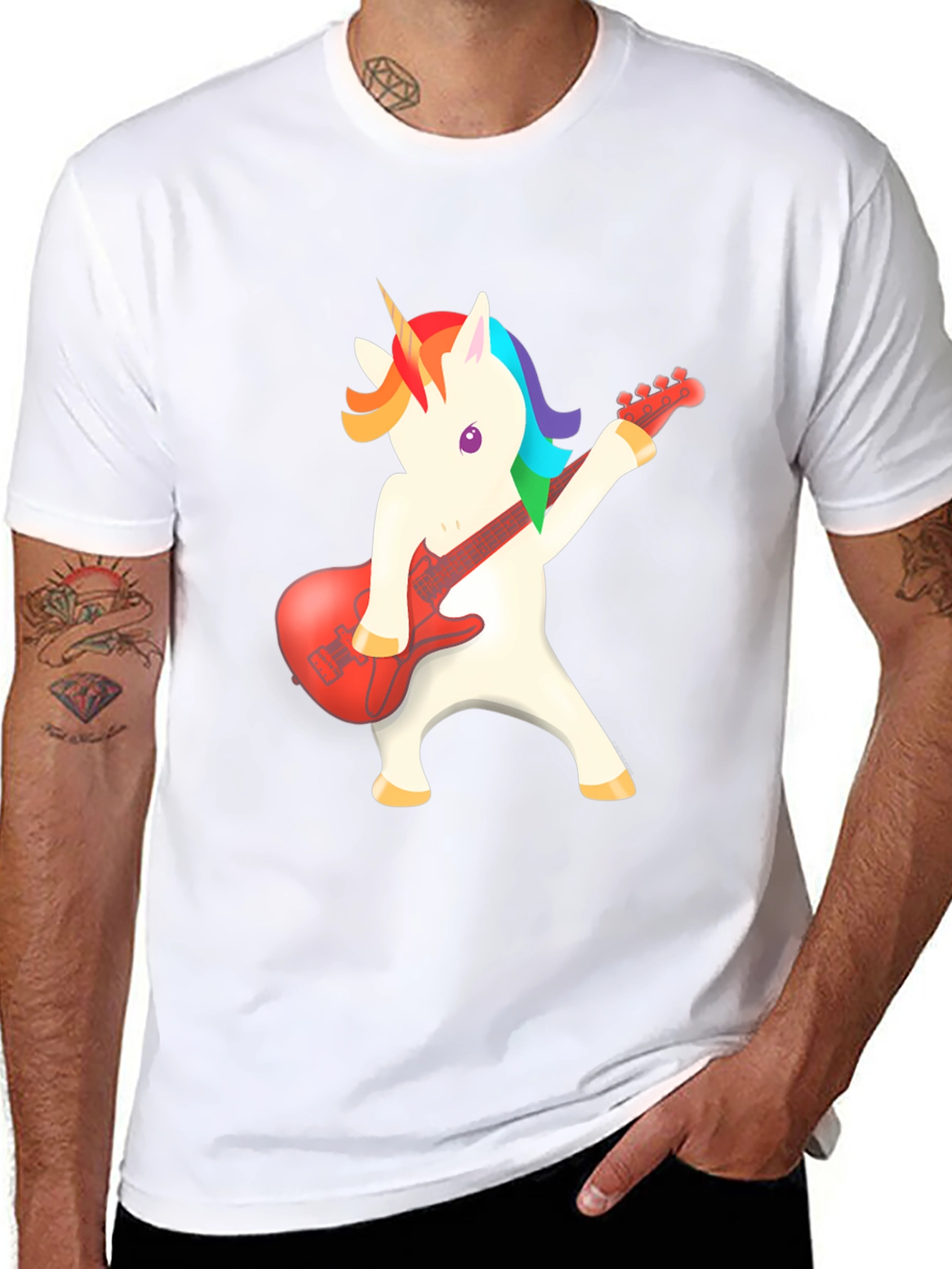 Unicorn Guitarist T-Shirt - Rock On!
