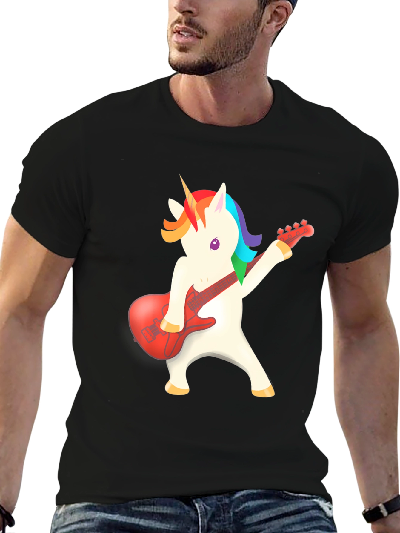 Unicorn Guitarist T-Shirt - Rock On!