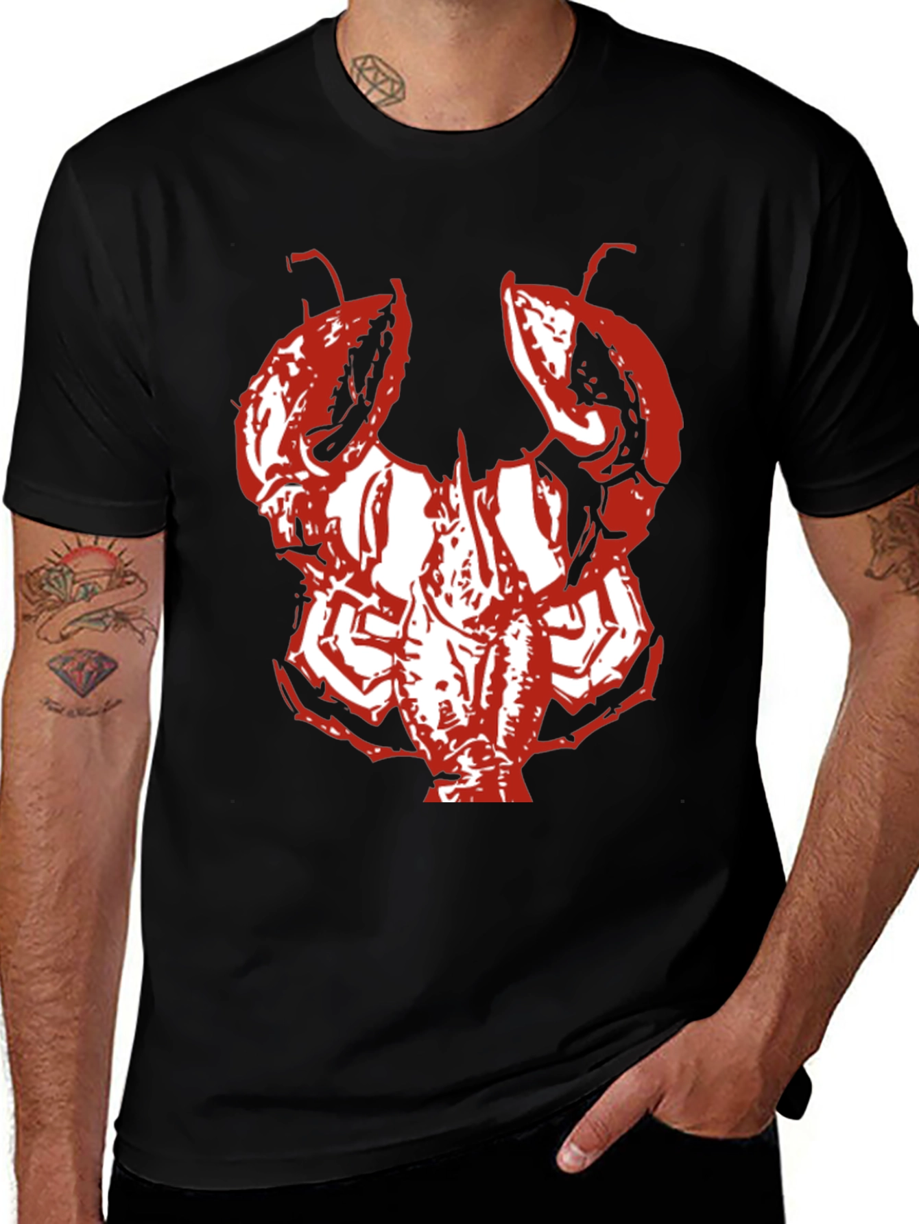 Lobster Graphic T-Shirt - Bold Red Design