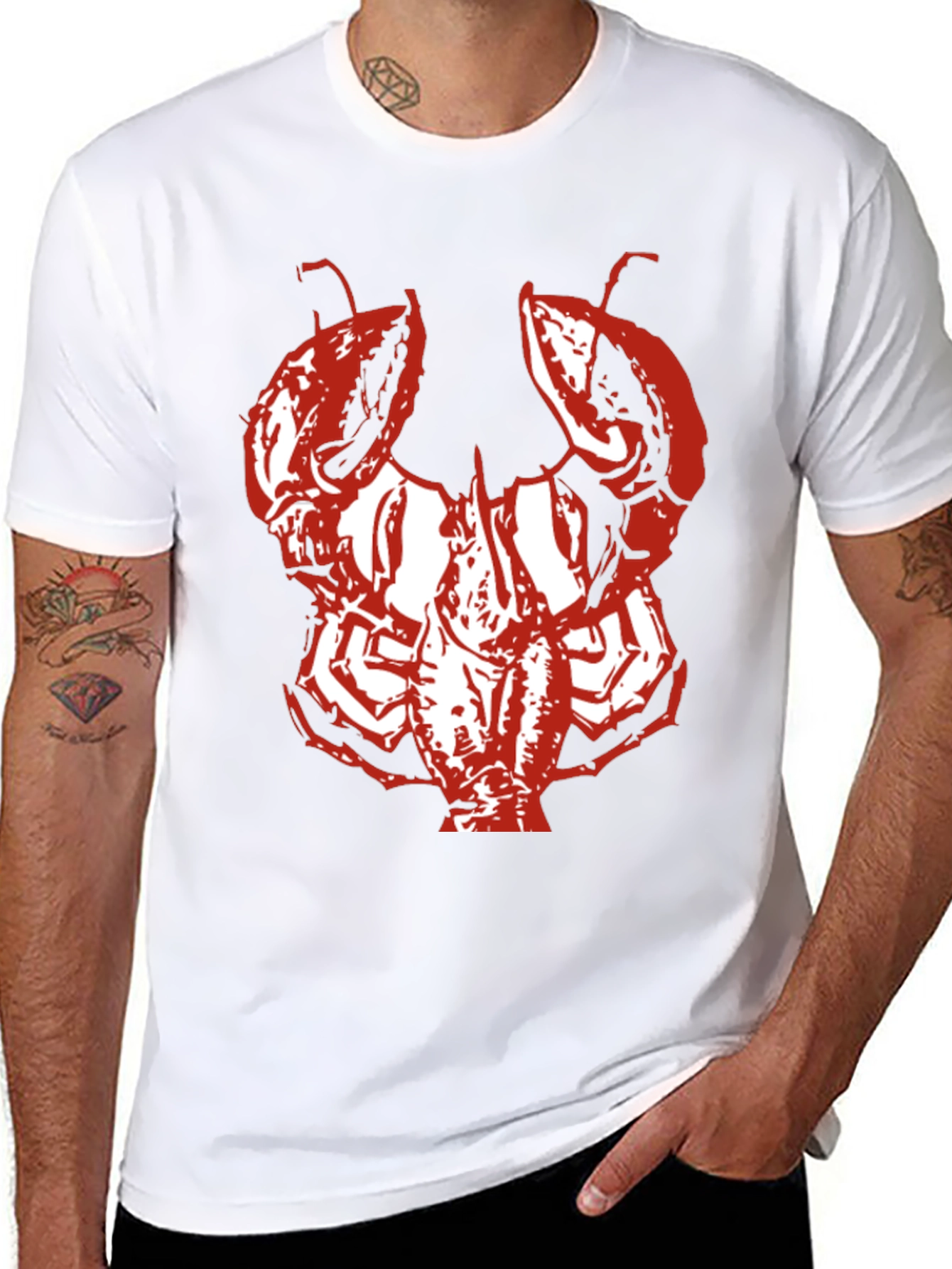 Lobster Graphic T-Shirt - Bold Red Design