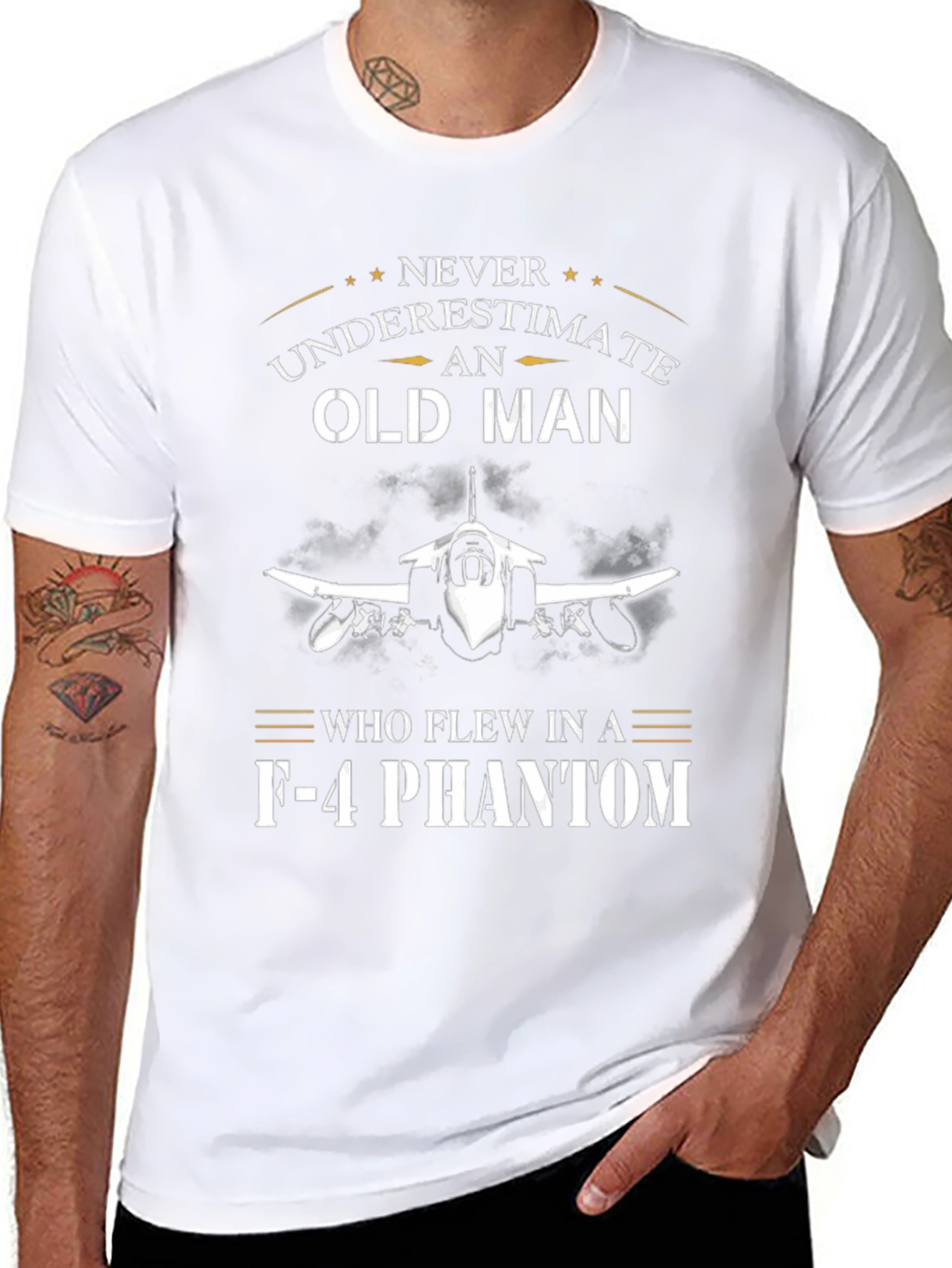 Never Underestimate Old Man F-4 Phantom T-Shirt