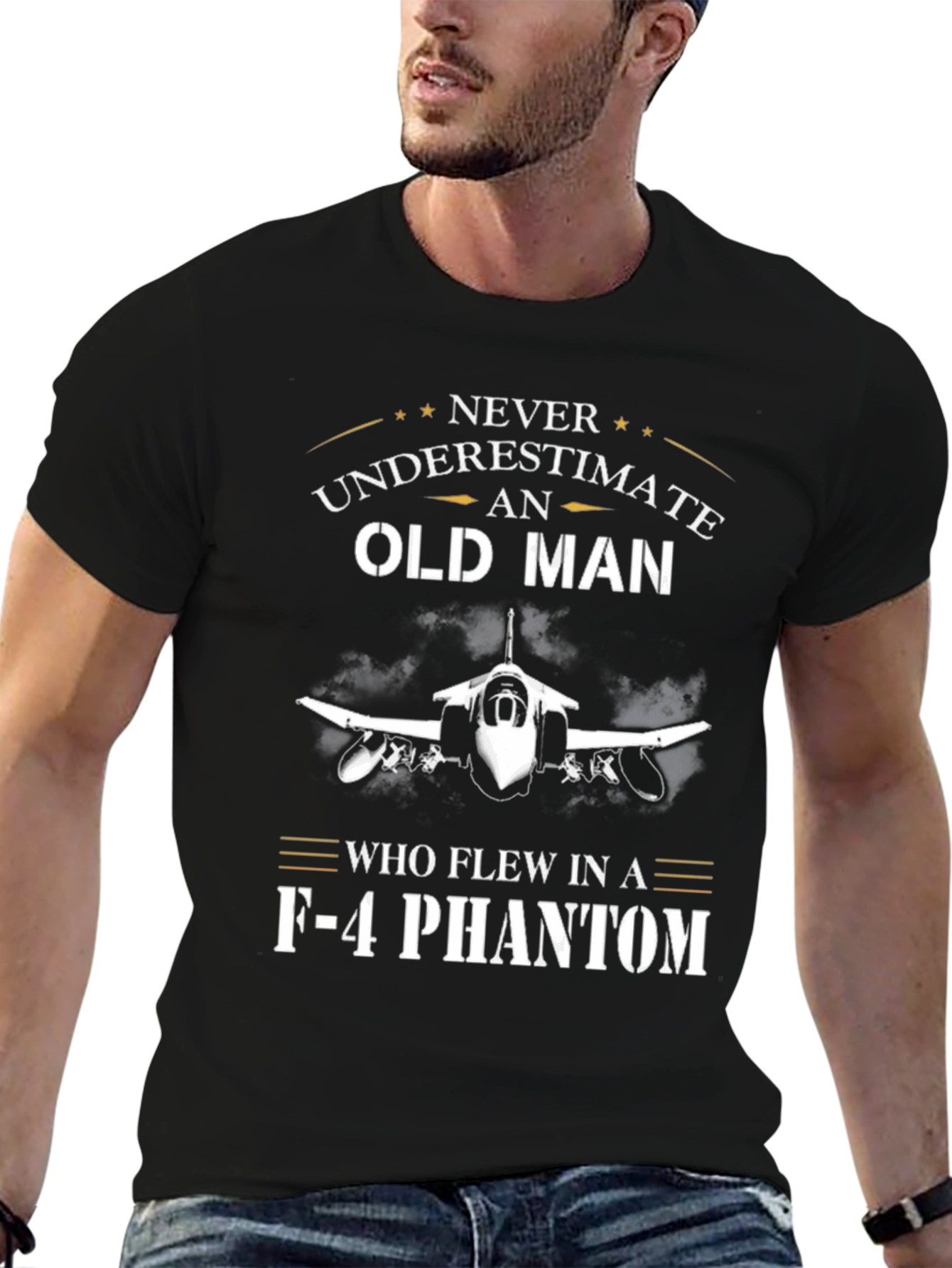 Never Underestimate Old Man F-4 Phantom T-Shirt