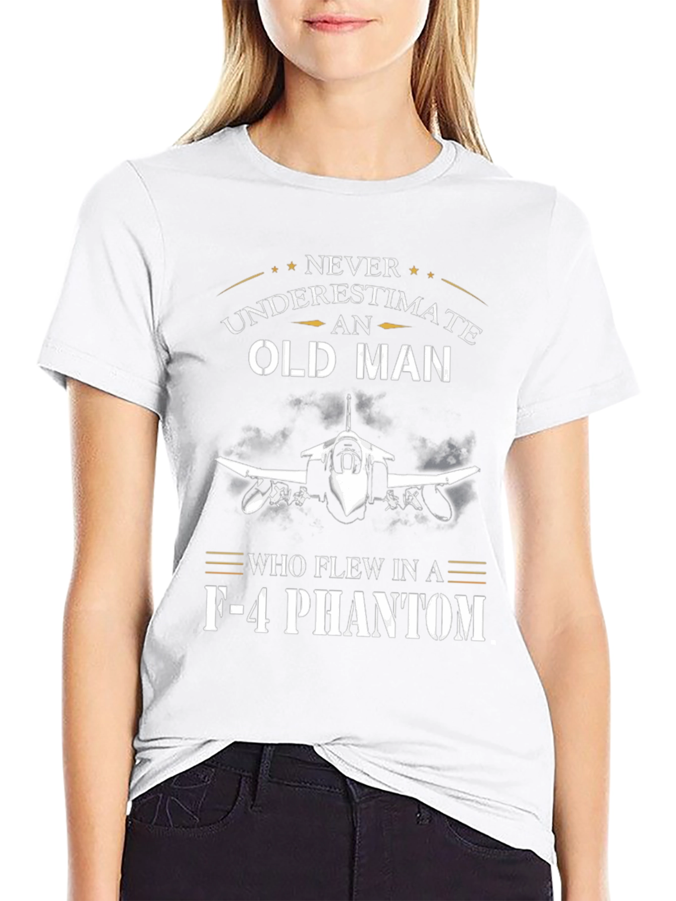 Never Underestimate Old Man F-4 Phantom T-Shirt