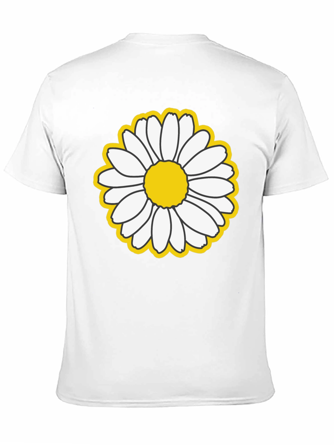 Daisy Flower Graphic Black T-Shirt