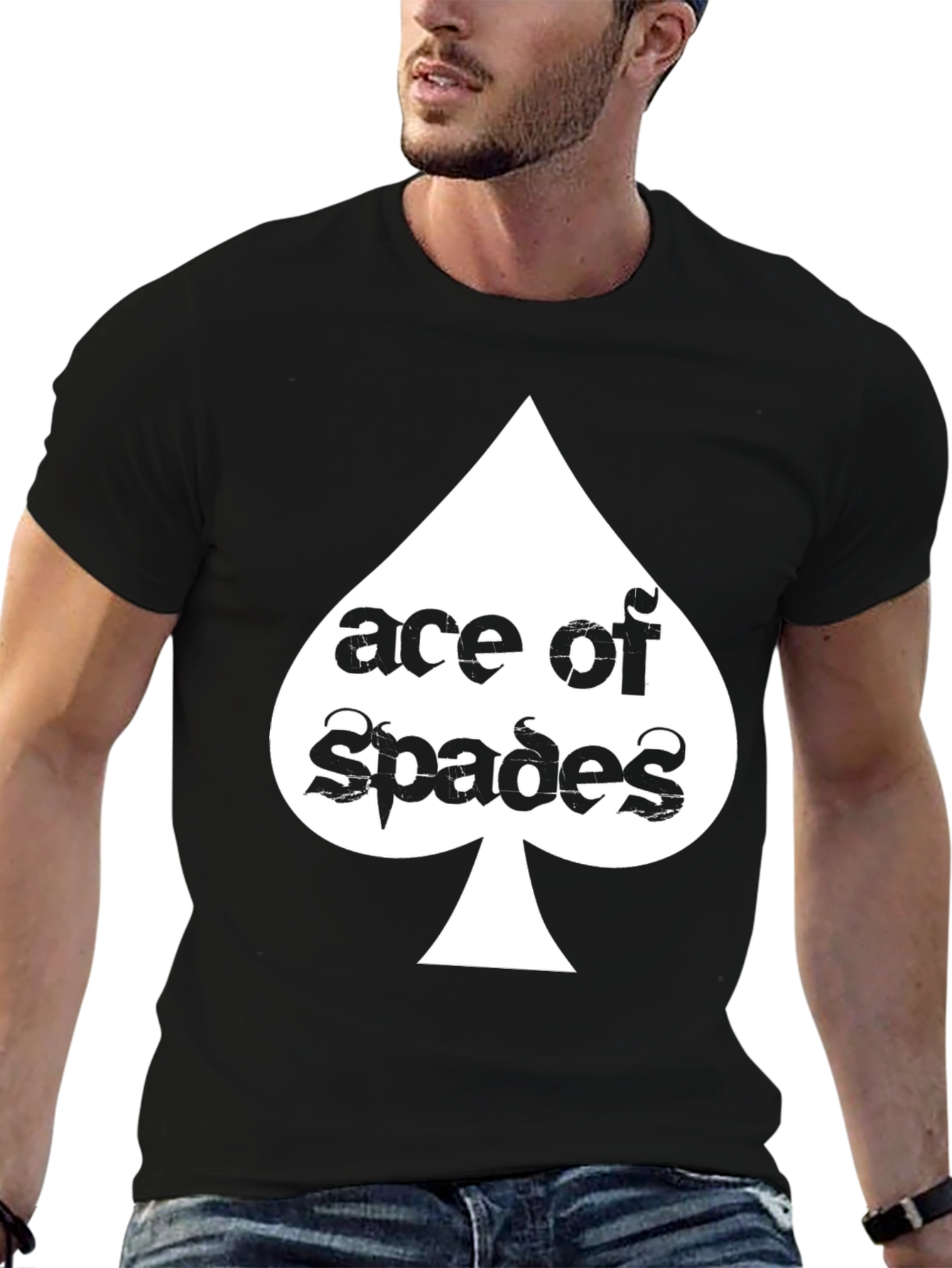 Ace of Spades Graphic Tee - Black Cotton T-Shirt