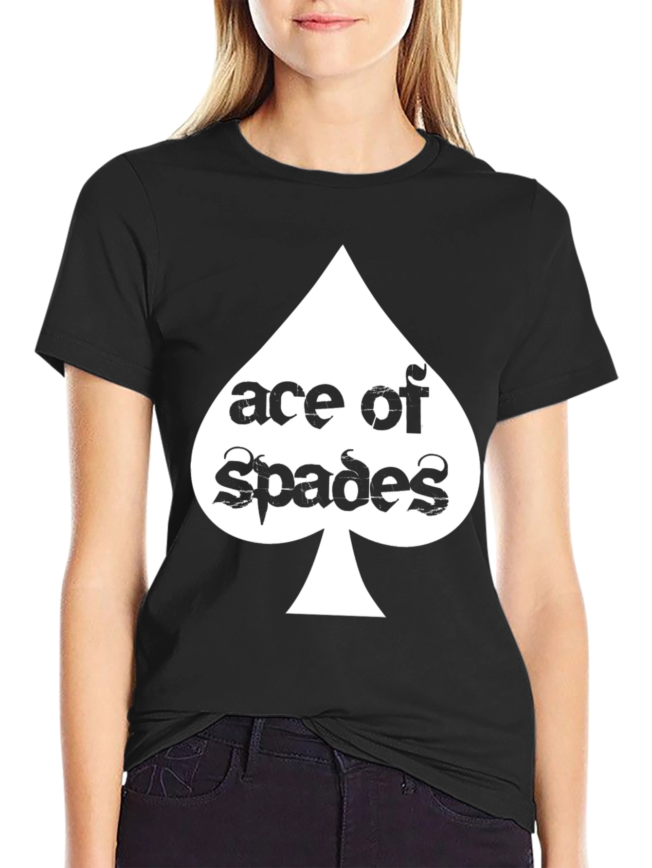 Ace of Spades Graphic Tee - Black Cotton T-Shirt