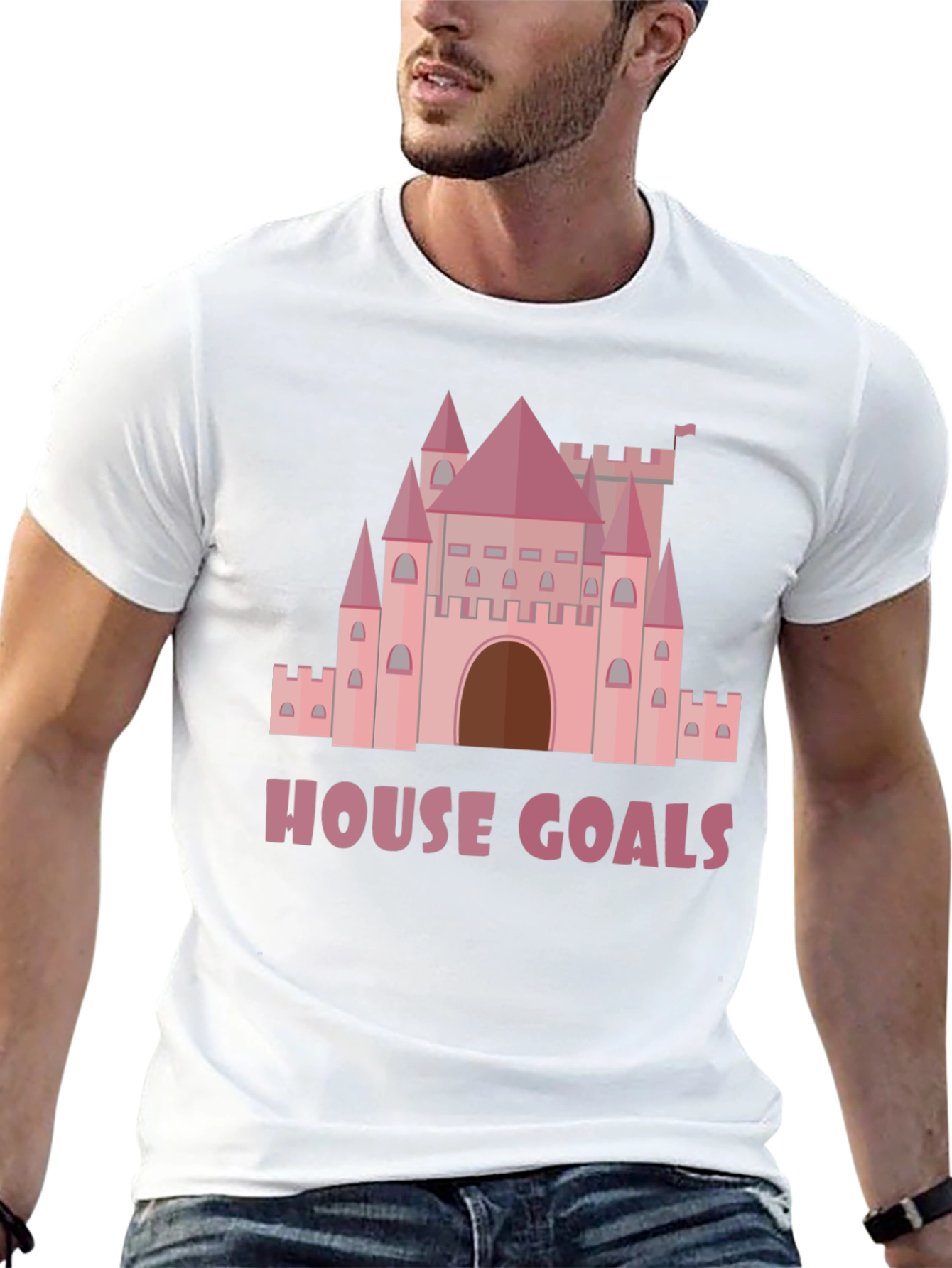 House Goals Castle Graphic Tee - Pink