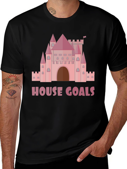 House Goals Castle Graphic Tee - Pink