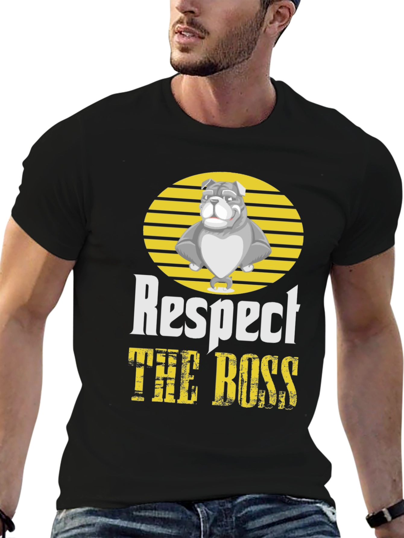 Respect the Boss Bulldog Graphic T-Shirt