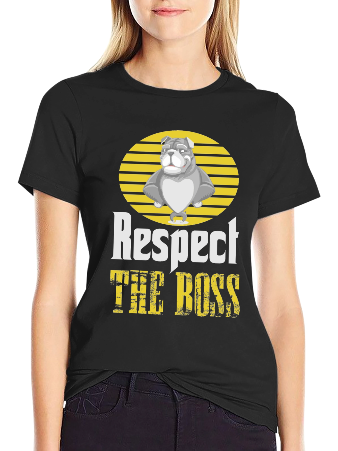 Respect the Boss Bulldog Graphic T-Shirt