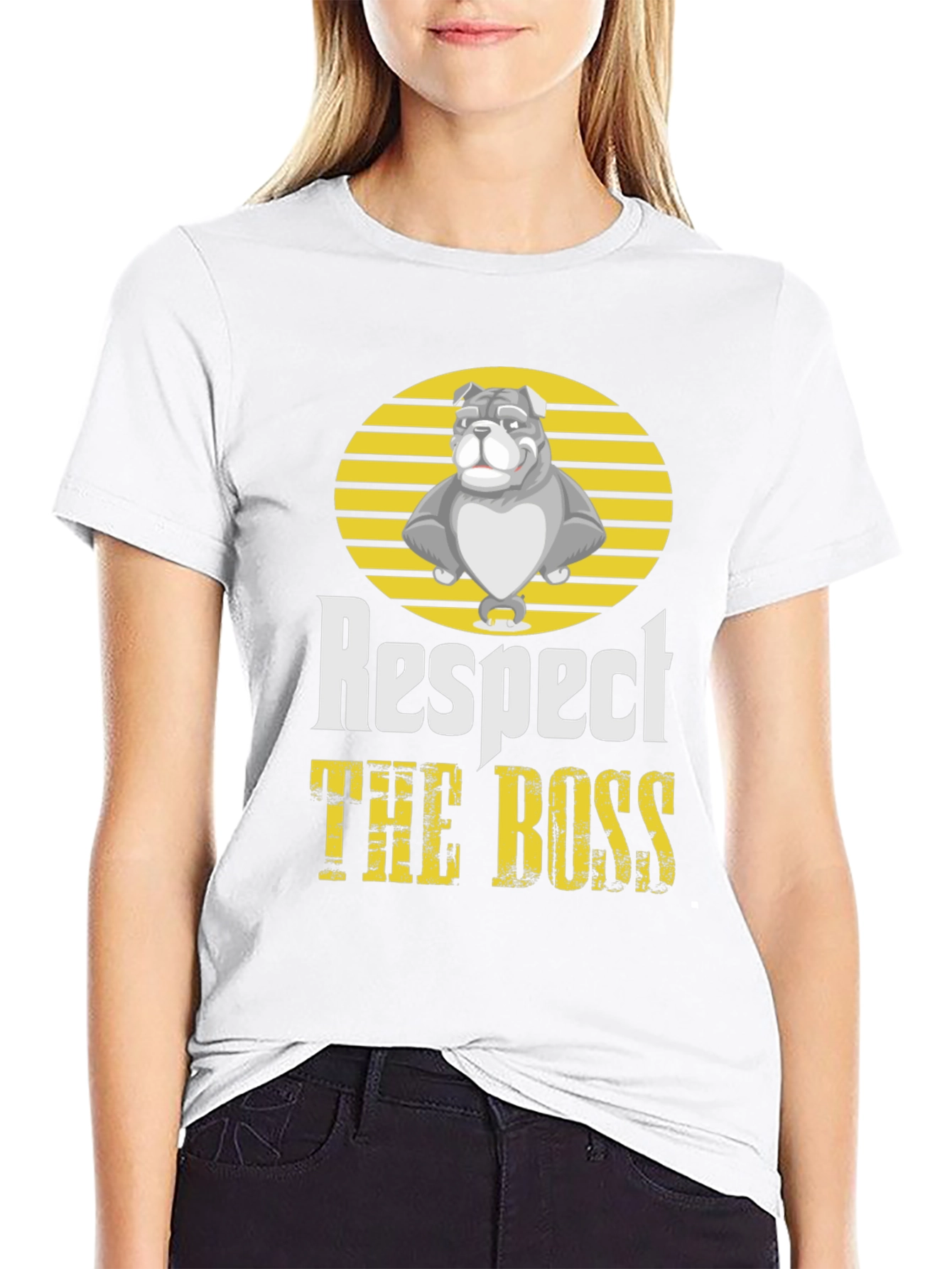 Respect the Boss Bulldog Graphic T-Shirt