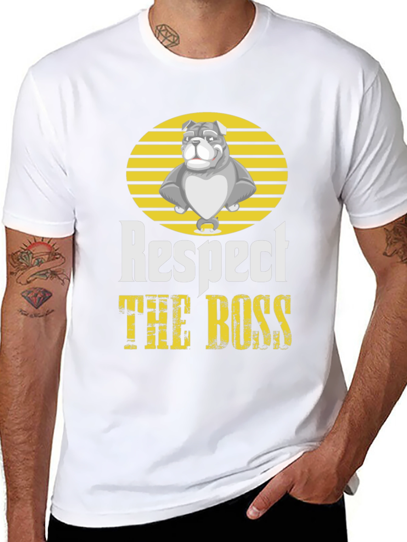 Respect the Boss Bulldog Graphic T-Shirt