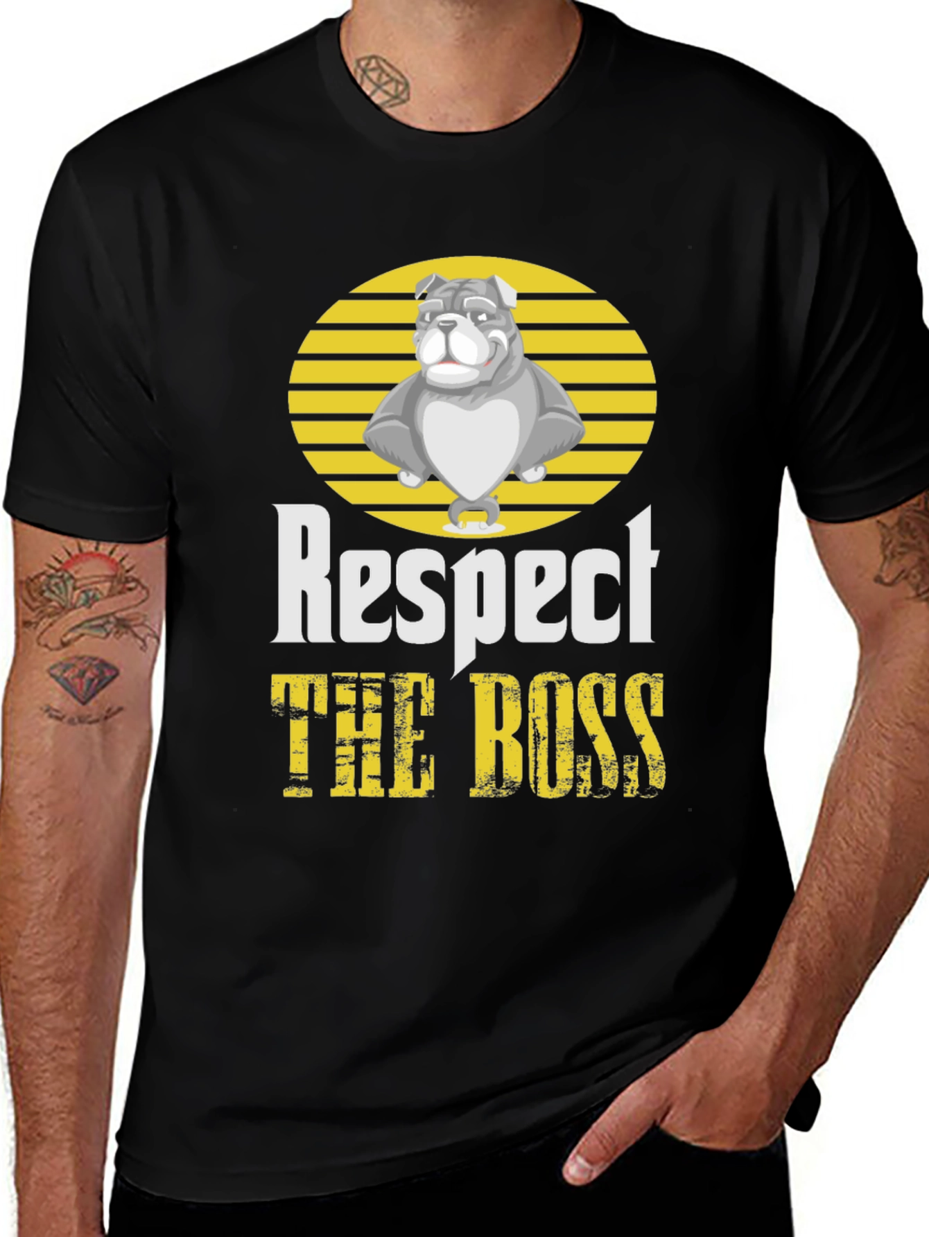 Respect the Boss Bulldog Graphic T-Shirt
