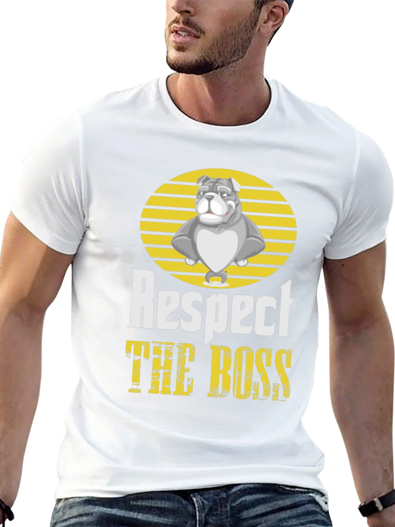 Respect the Boss Bulldog Graphic T-Shirt
