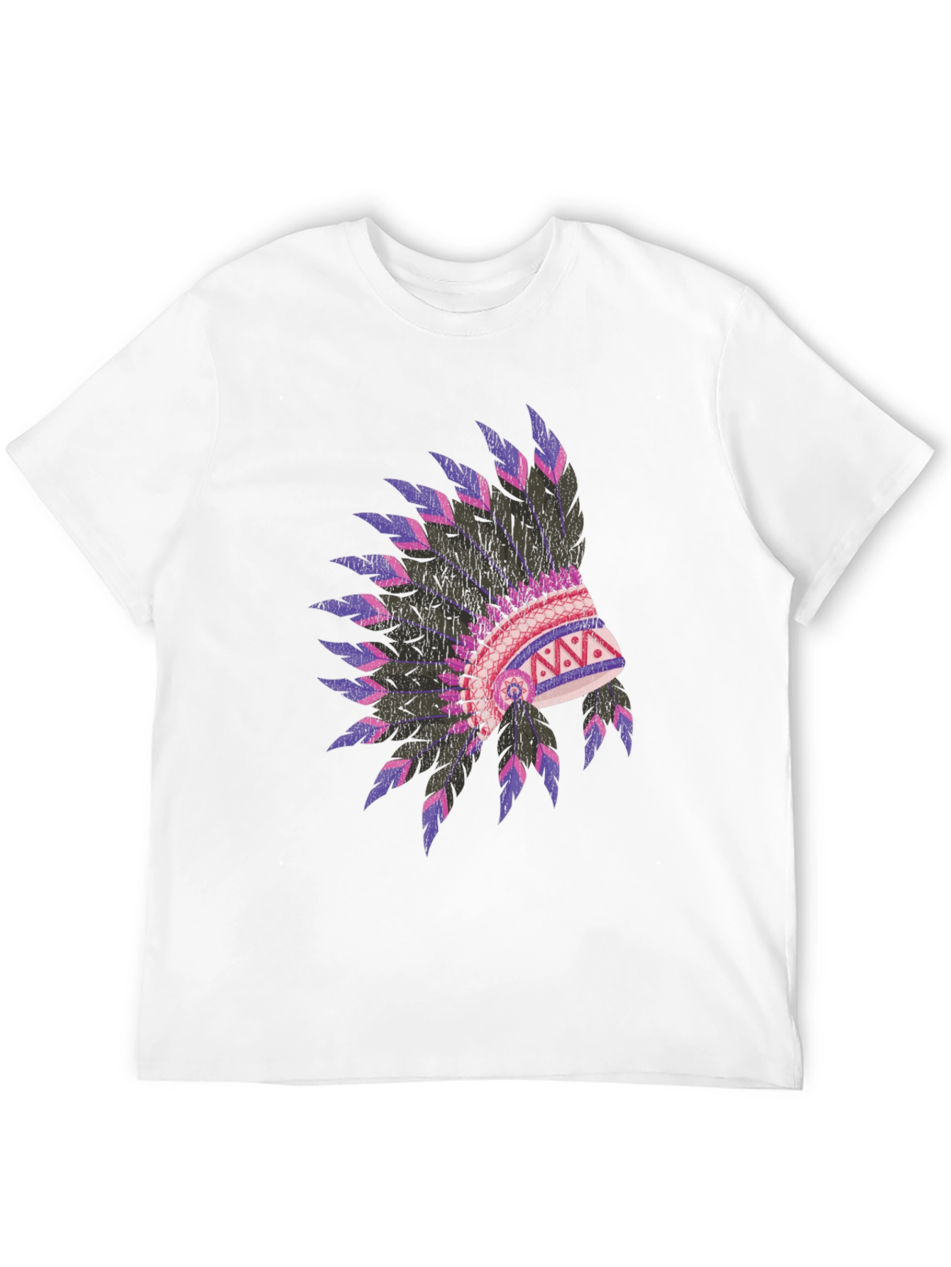 Native American Headdress Graphic Black T-Shirt