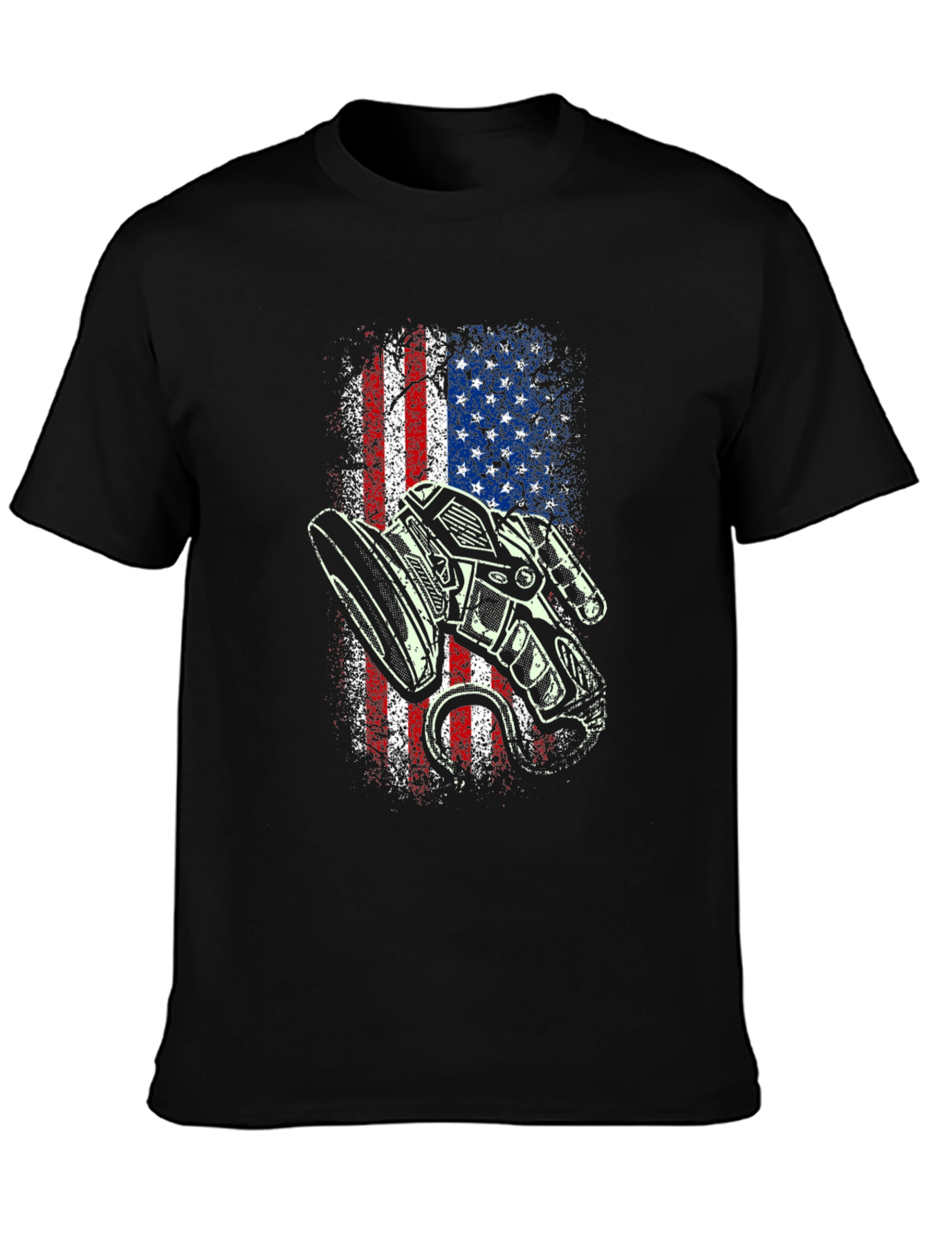American Flag Motorcycle T-Shirt