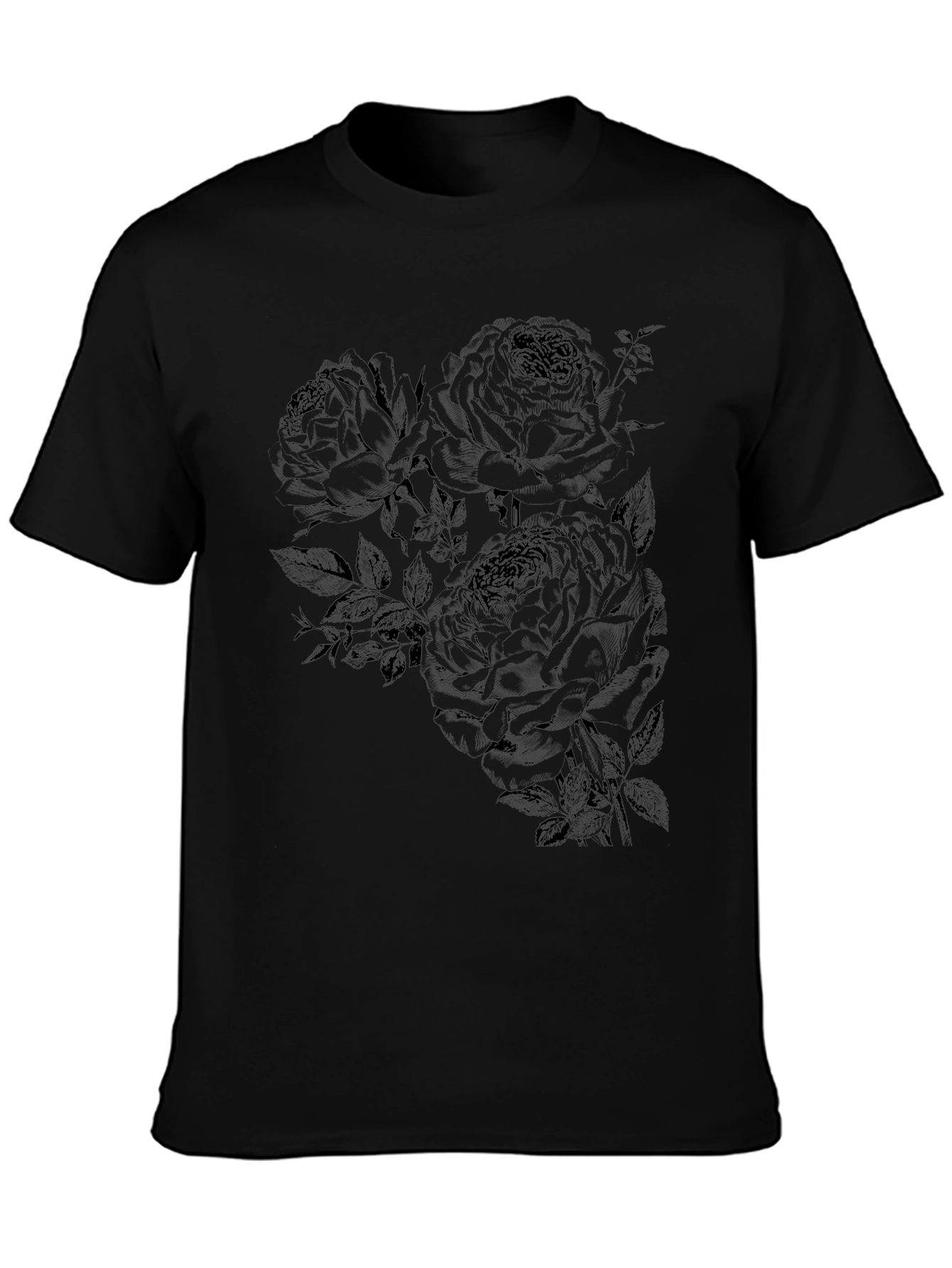 Black Rose Graphic T-Shirt - Casual Style