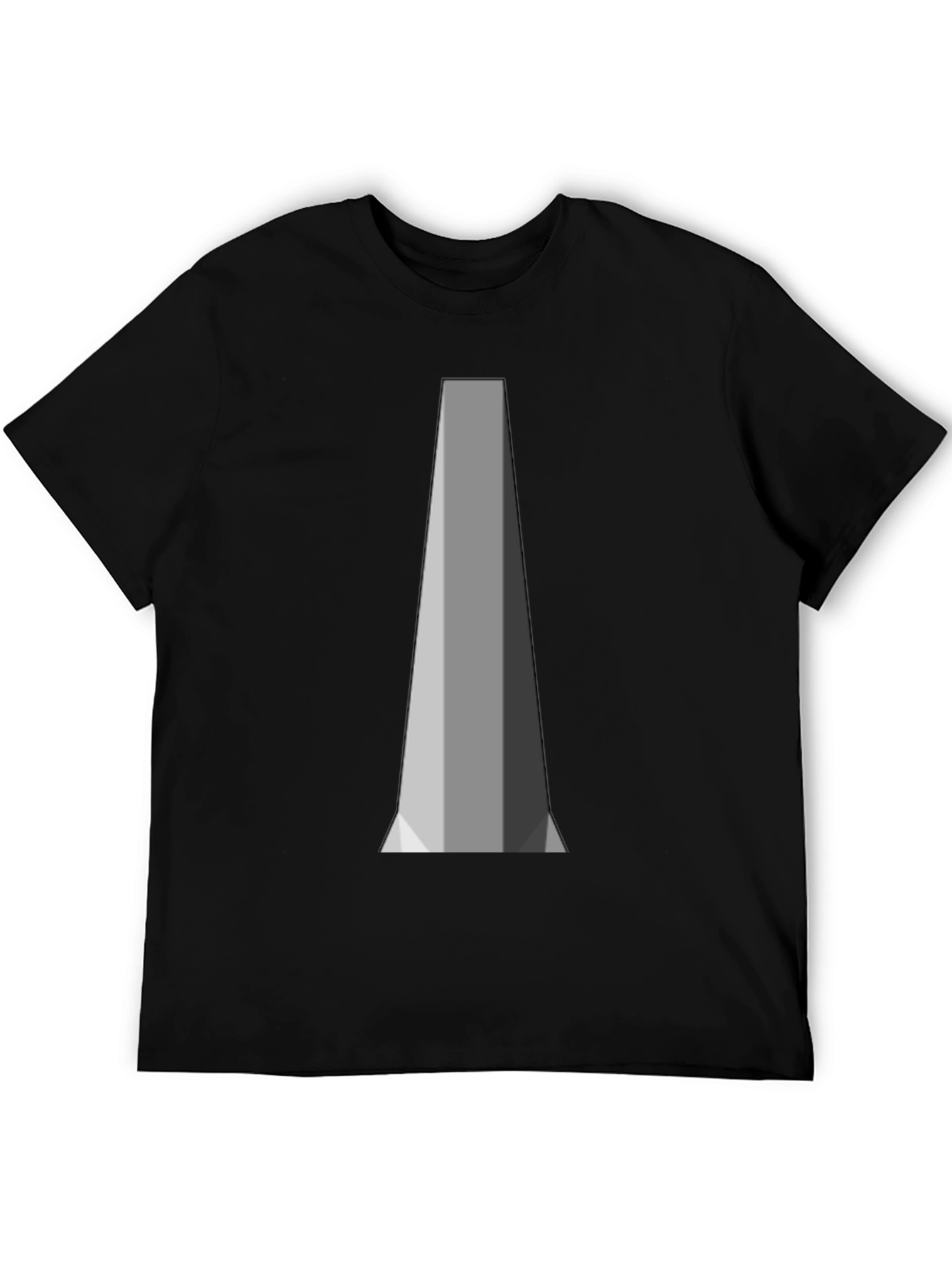 Geometric Pillar Design Black T-Shirt