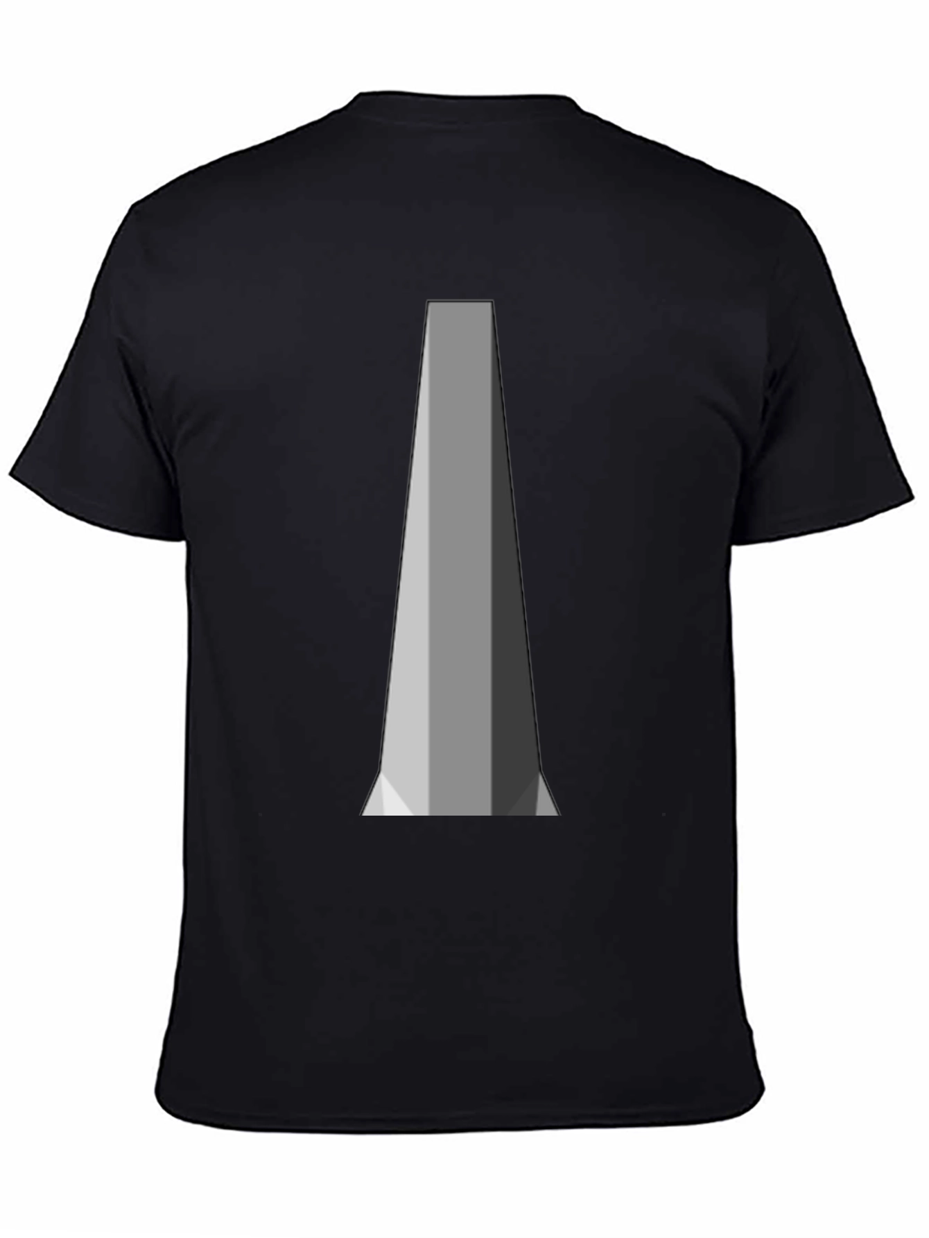 Geometric Pillar Design Black T-Shirt