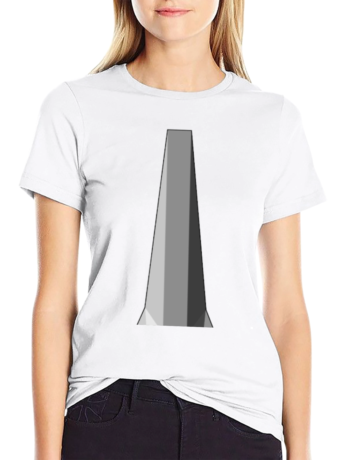 Geometric Pillar Design Black T-Shirt
