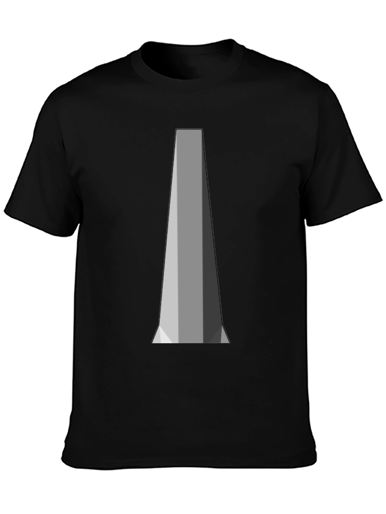 Geometric Pillar Design Black T-Shirt