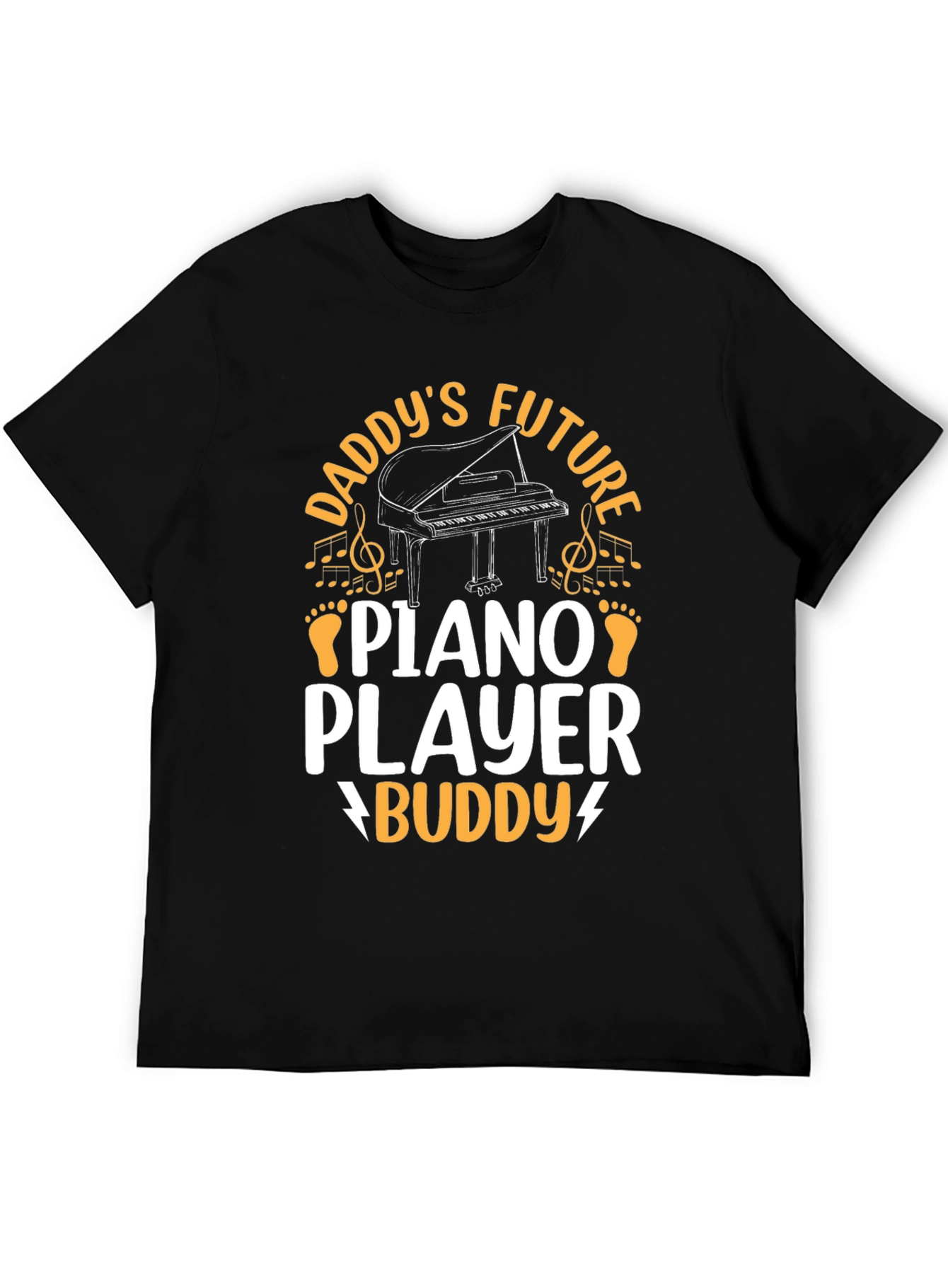 Daddys Future Piano Player Buddy Black T-Shirt