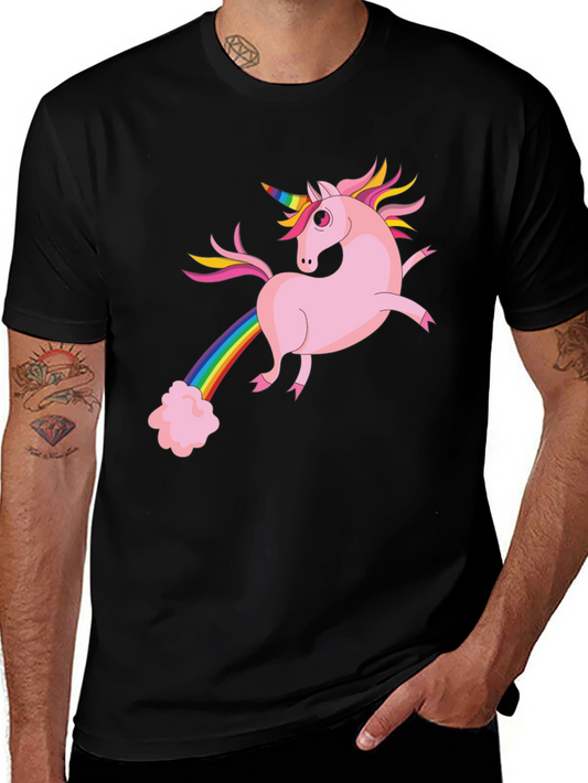 Unicorn Rainbow T-Shirt - Black Cotton Tee