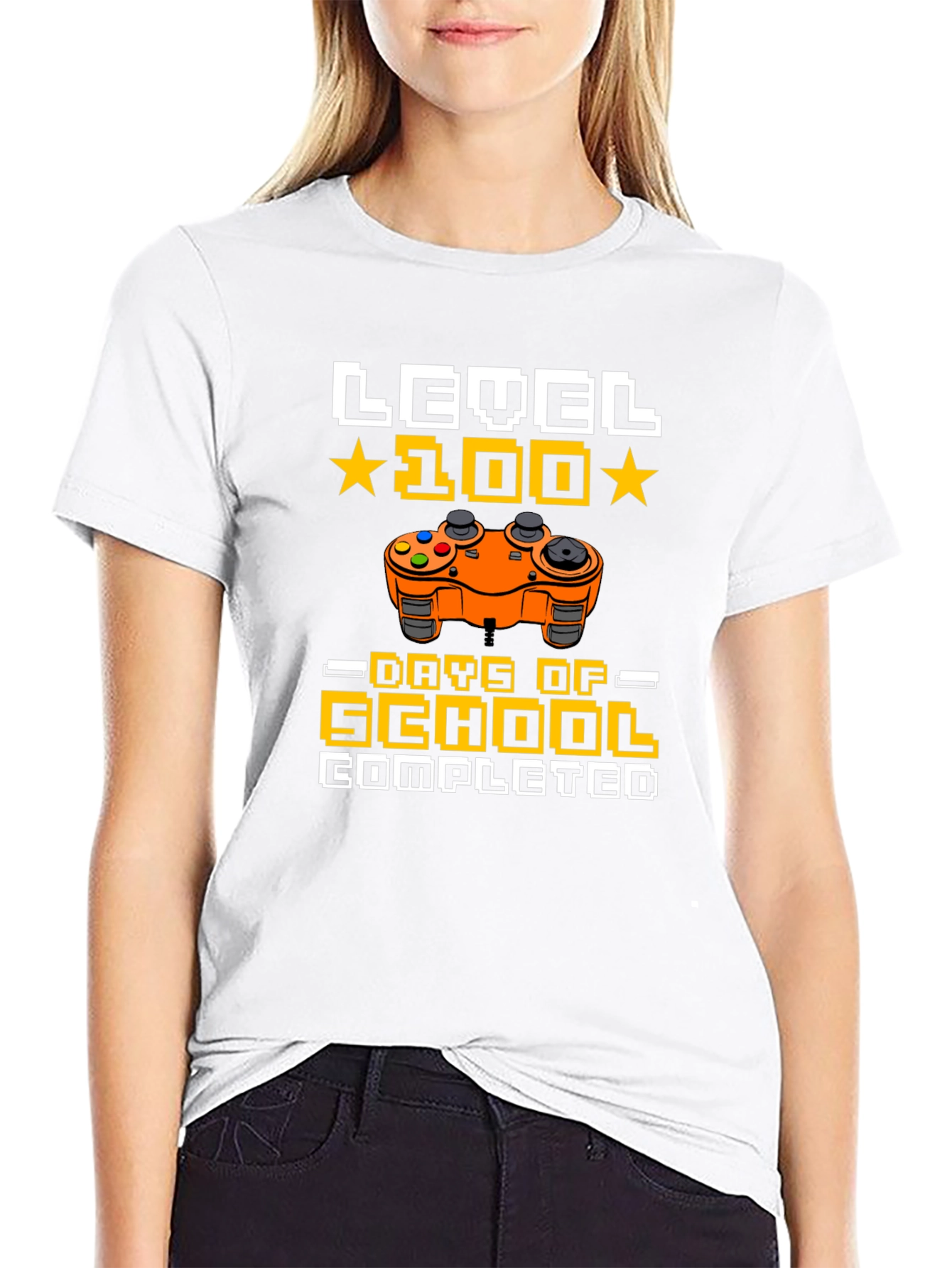 Level 100 Days of School Completed Gamer T-Shirt