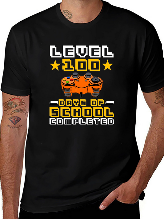 Level 100 Days of School Completed Gamer T-Shirt