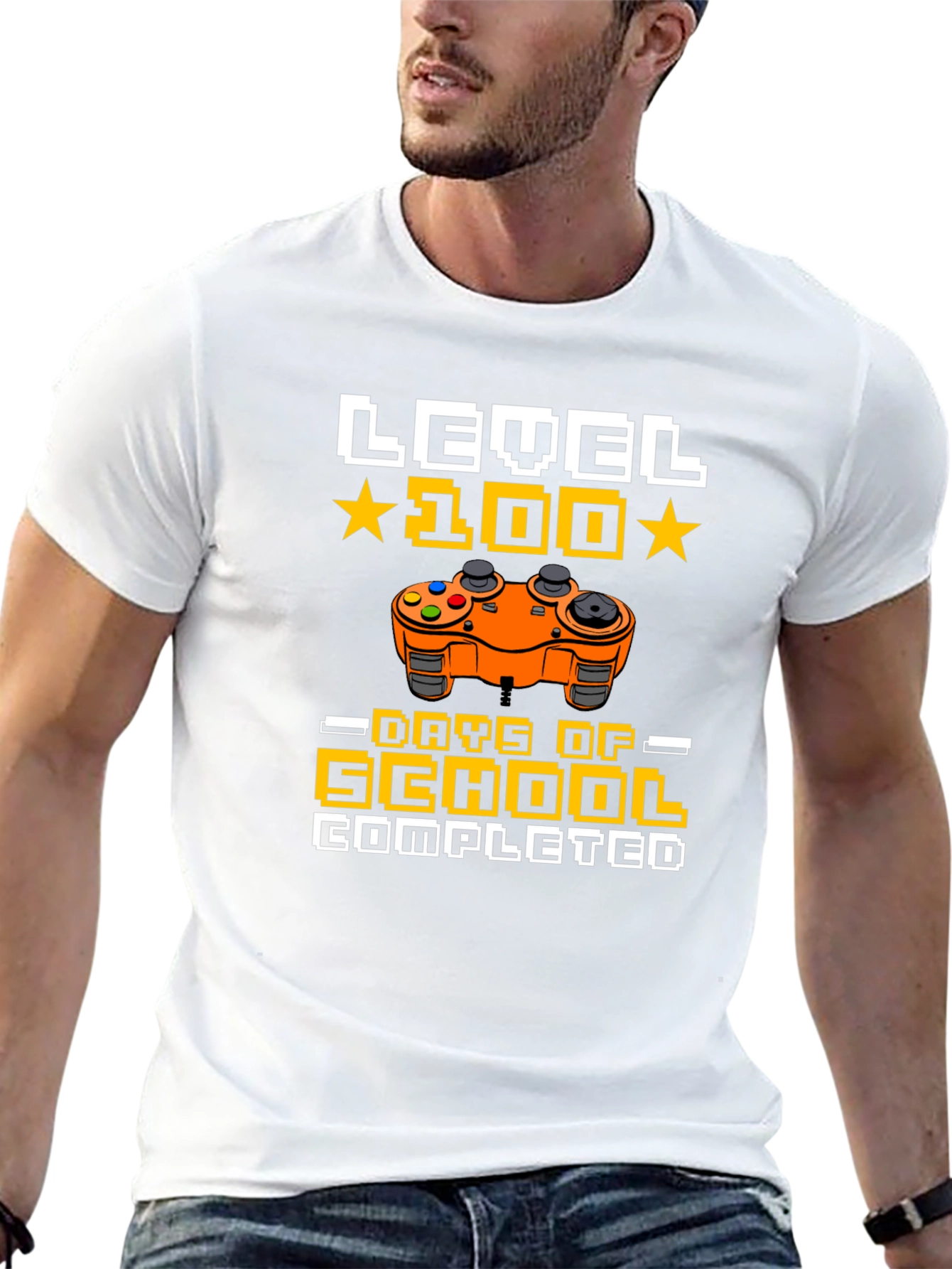 Level 100 Days of School Completed Gamer T-Shirt