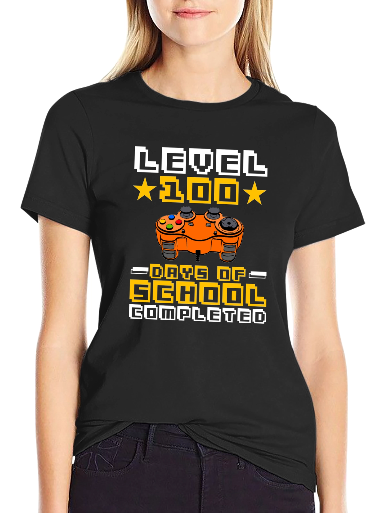 Level 100 Days of School Completed Gamer T-Shirt