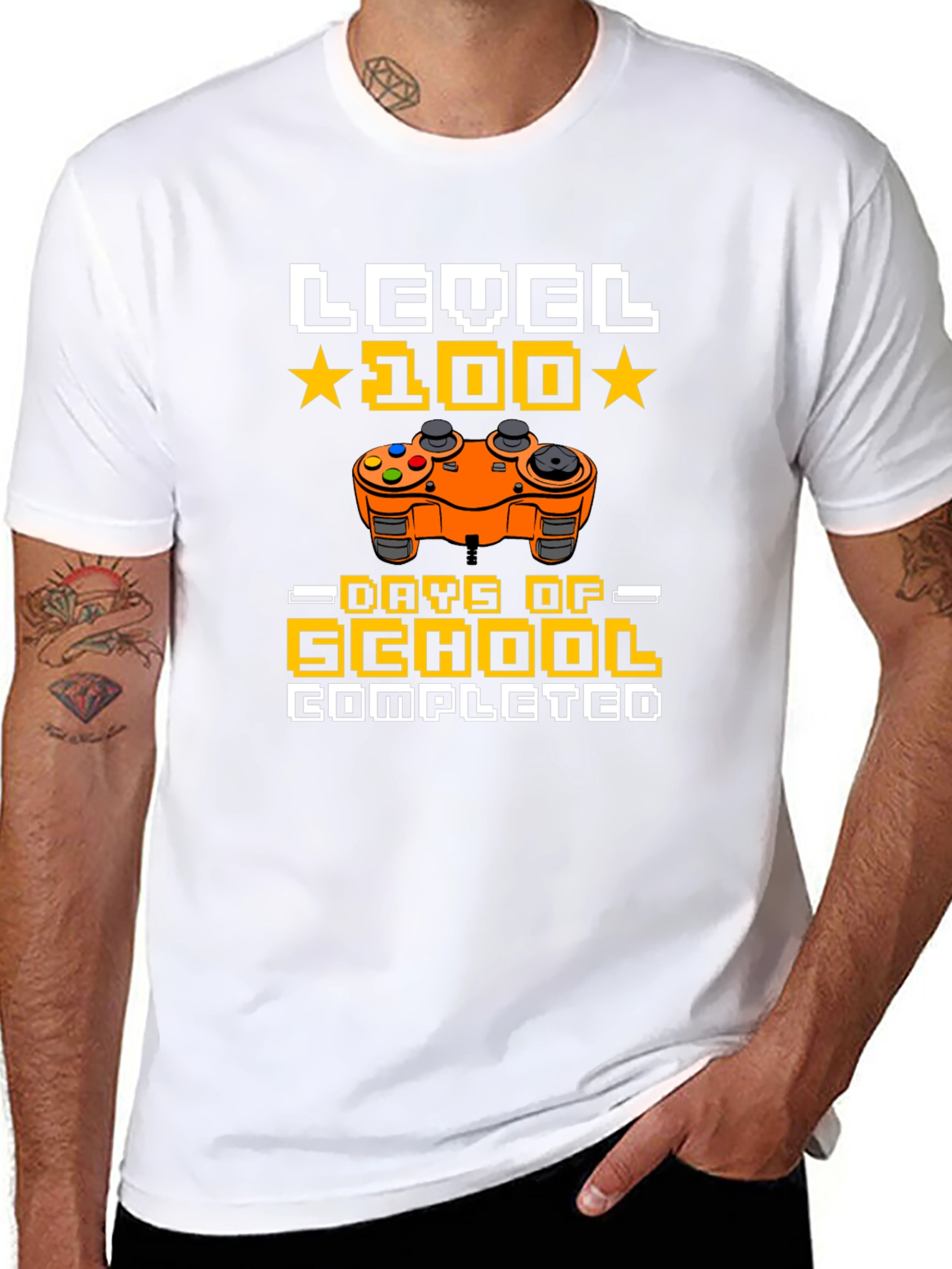 Level 100 Days of School Completed Gamer T-Shirt