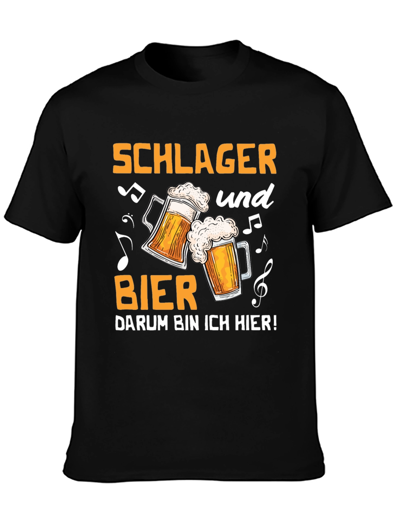 Schlager und Bier T-Shirt - Black Graphic Tee