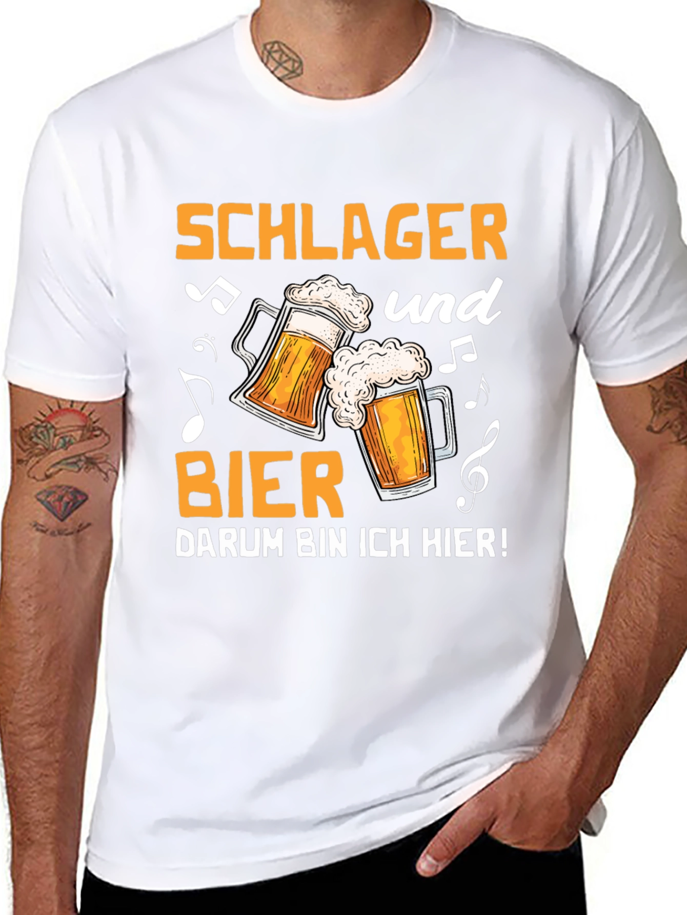 Schlager und Bier T-Shirt - Black Graphic Tee