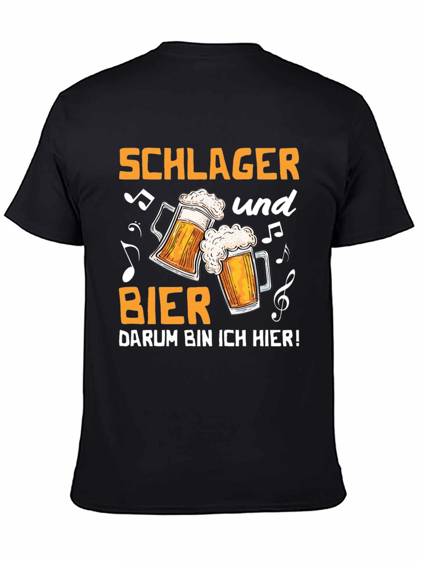Schlager und Bier T-Shirt - Black Graphic Tee