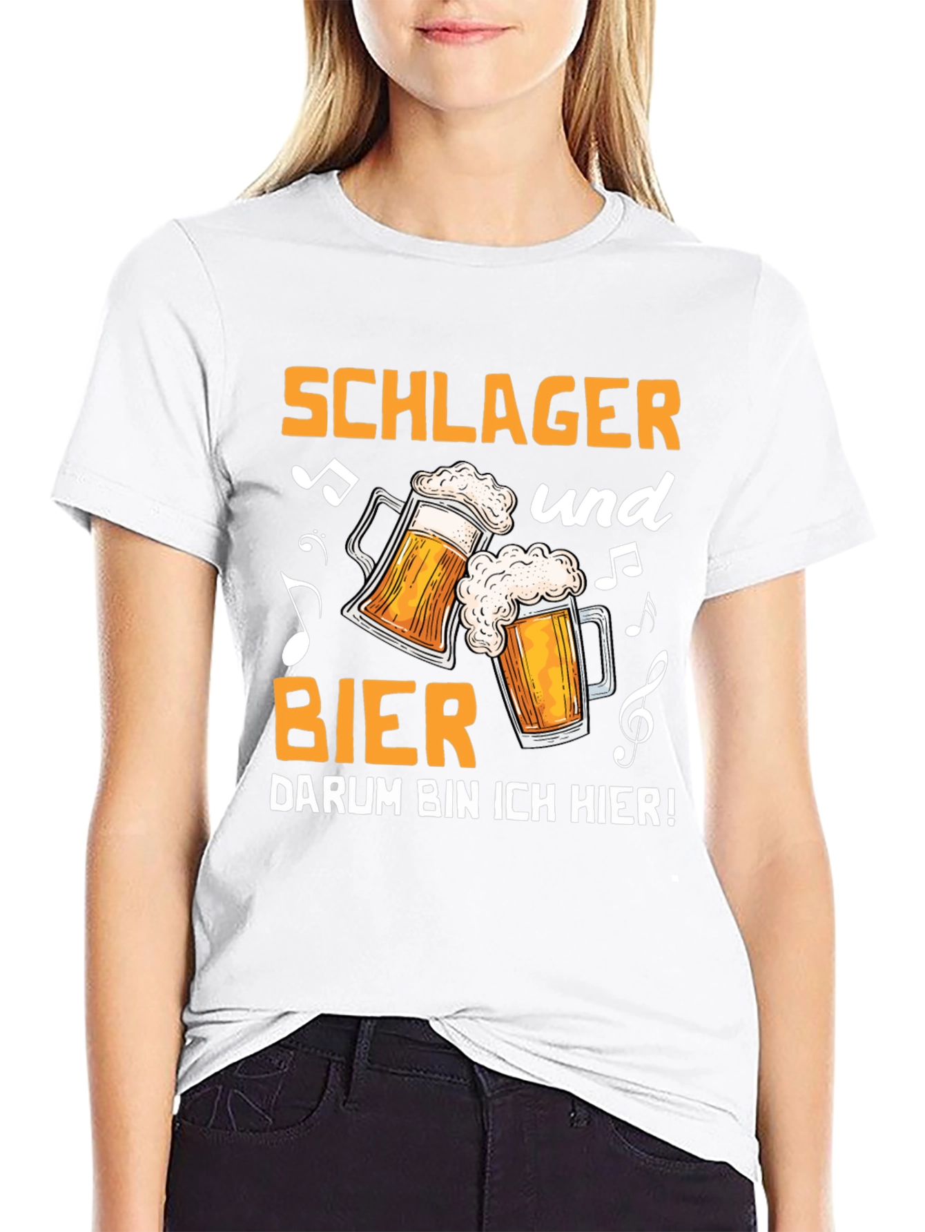 Schlager und Bier T-Shirt - Black Graphic Tee