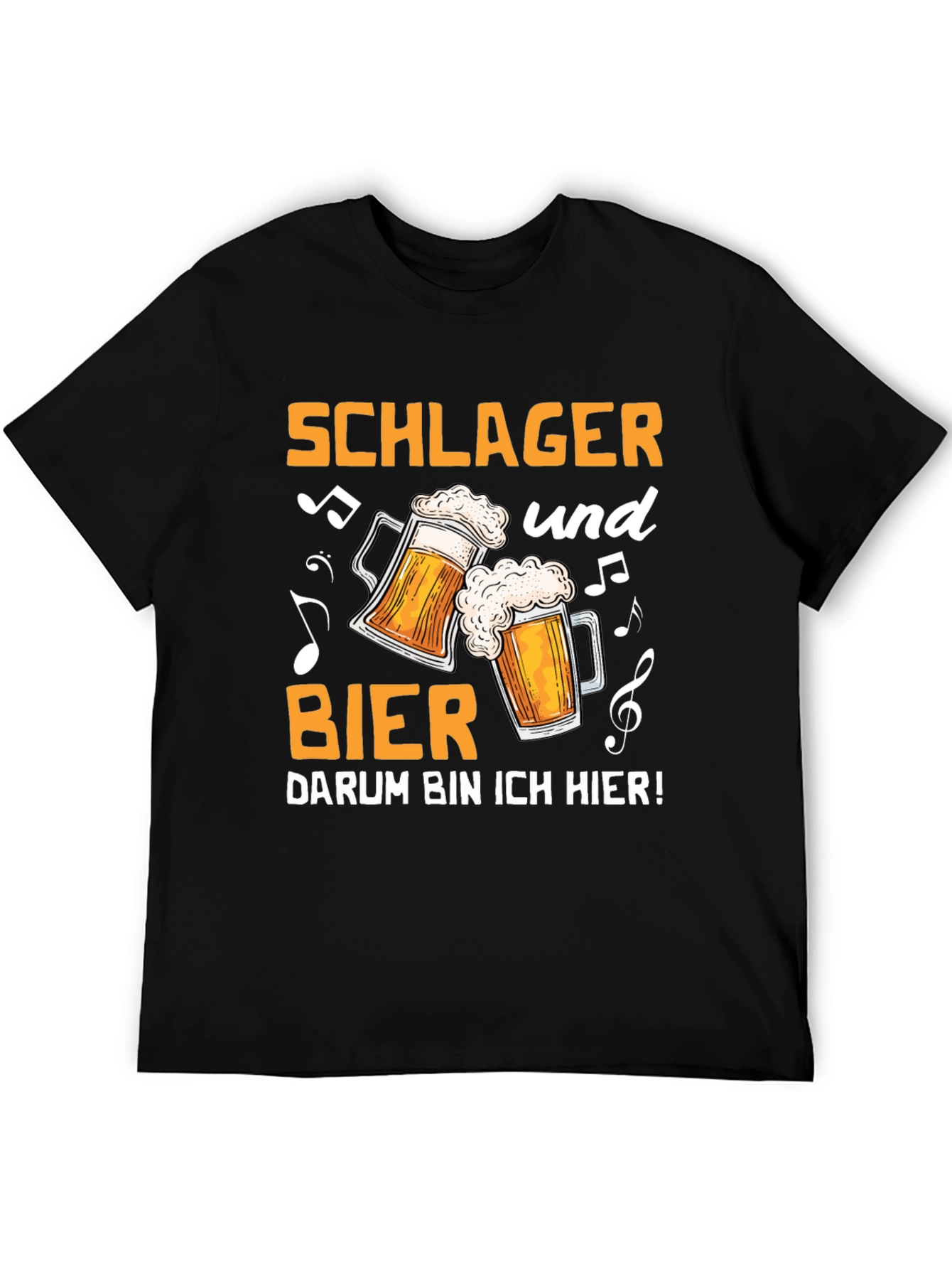 Schlager und Bier T-Shirt - Black Graphic Tee