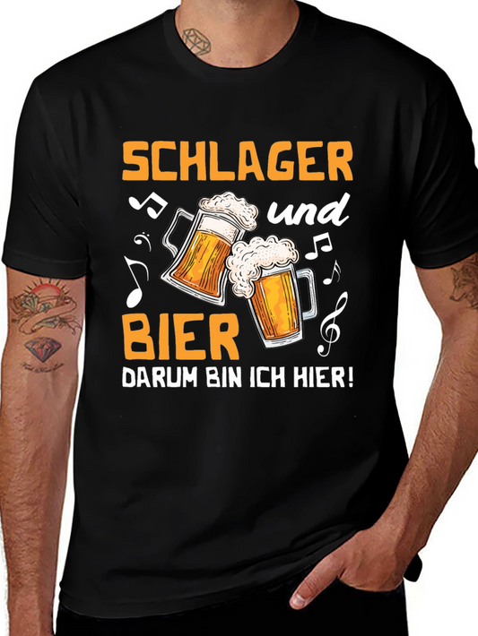 Schlager und Bier T-Shirt - Black Graphic Tee