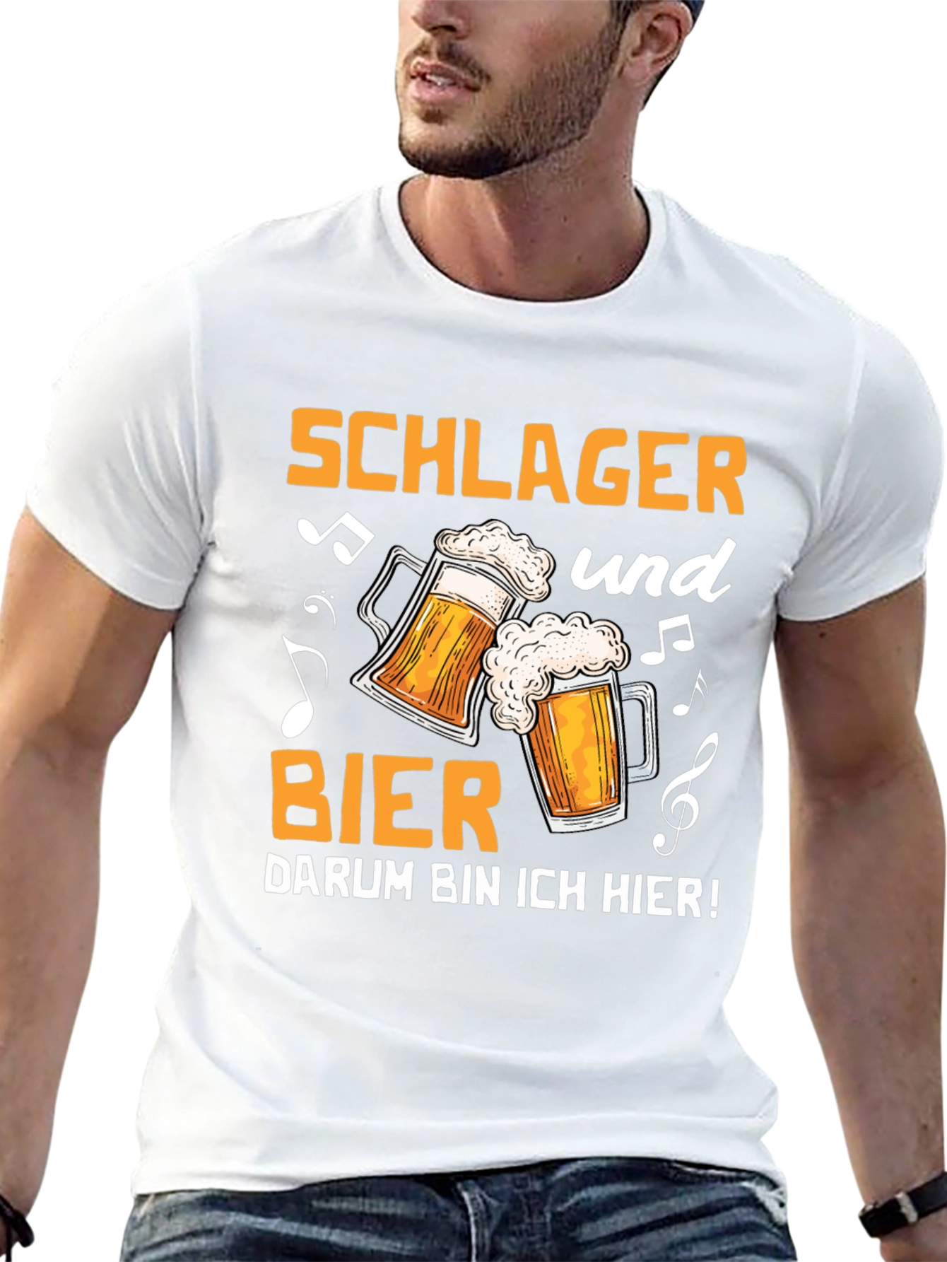 Schlager und Bier T-Shirt - Black Graphic Tee