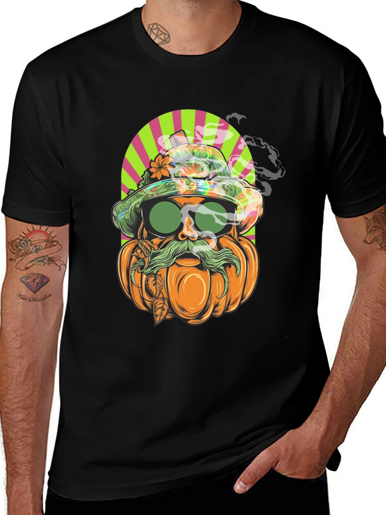Pumpkin Man Graphic Tee - Halloween Style