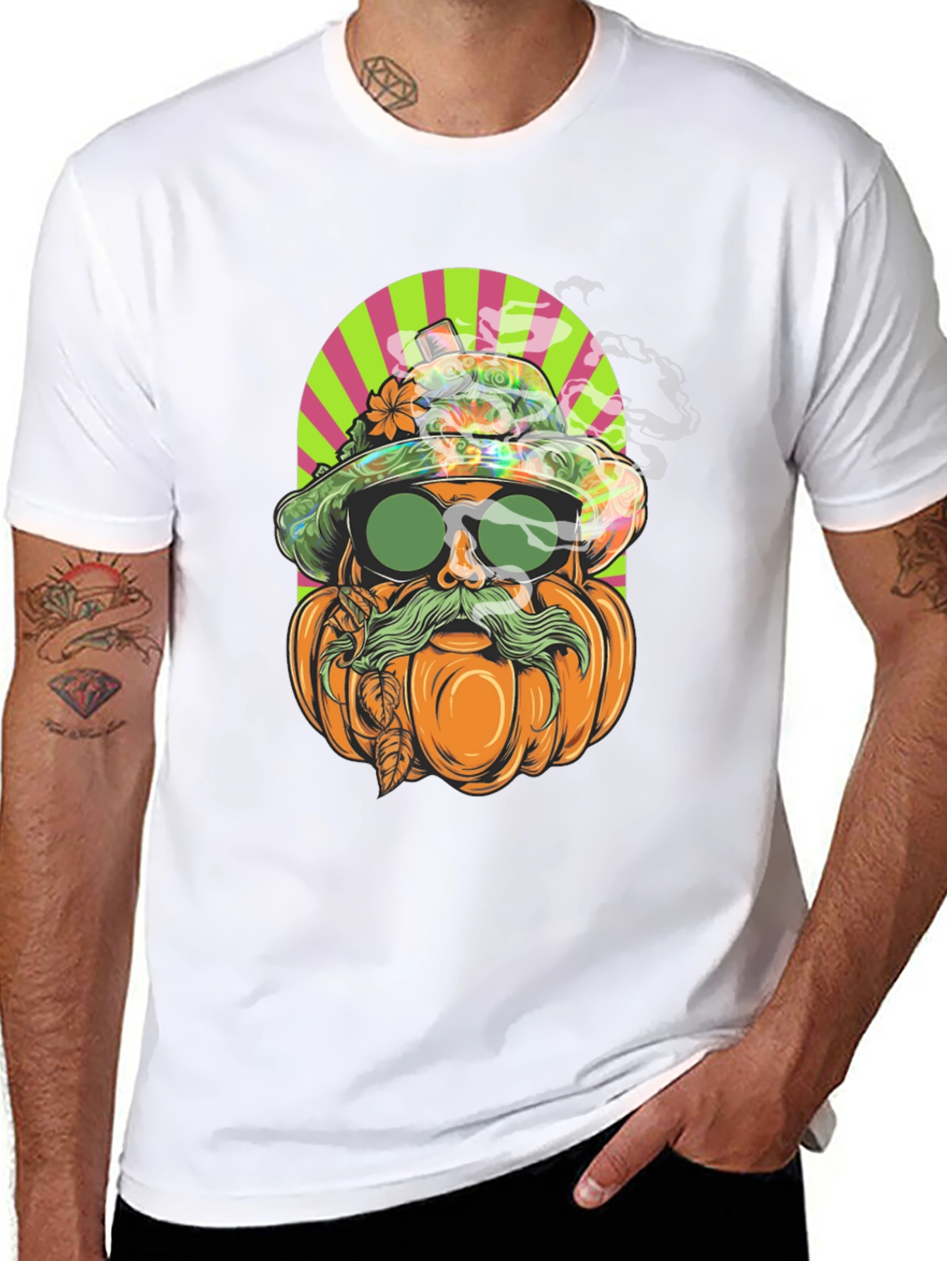 Pumpkin Man Graphic Tee - Halloween Style