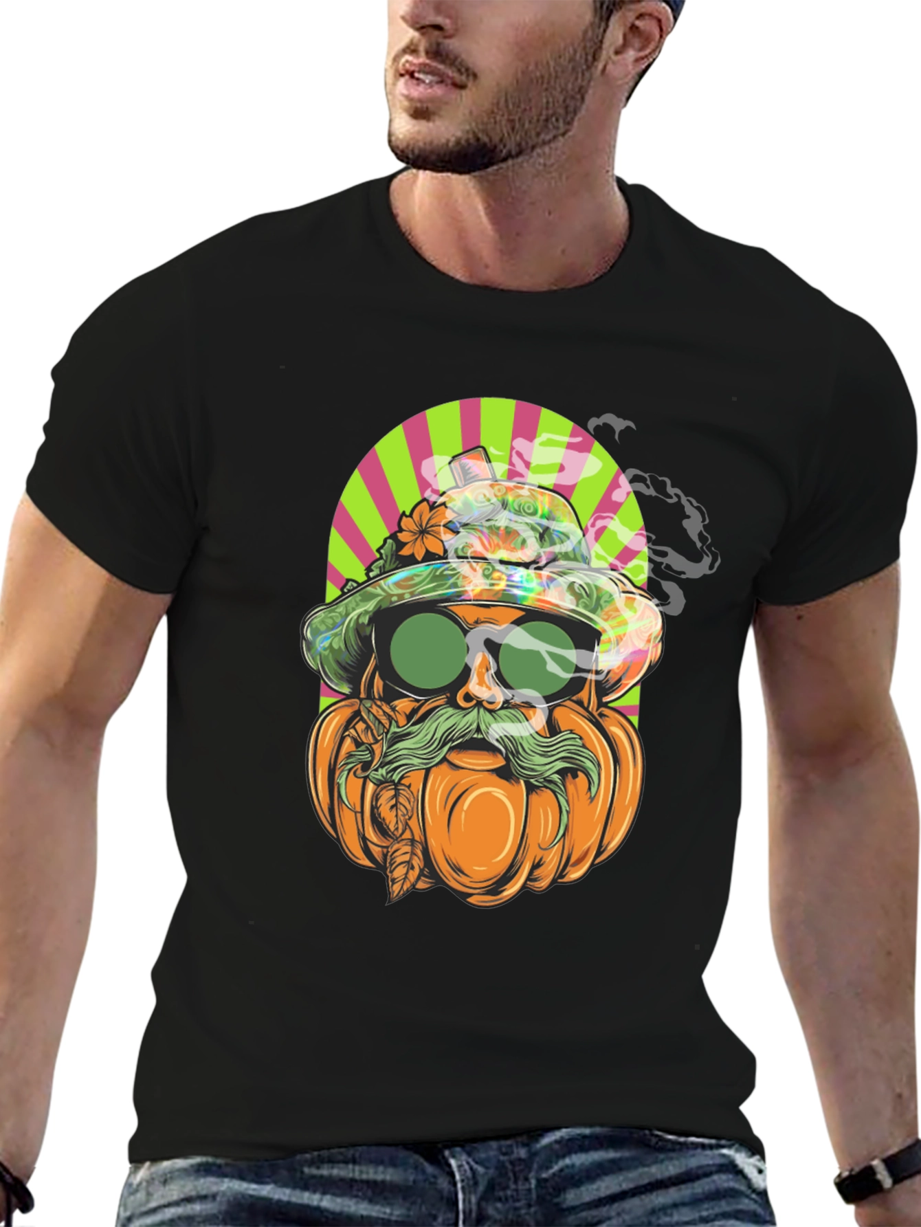 Pumpkin Man Graphic Tee - Halloween Style