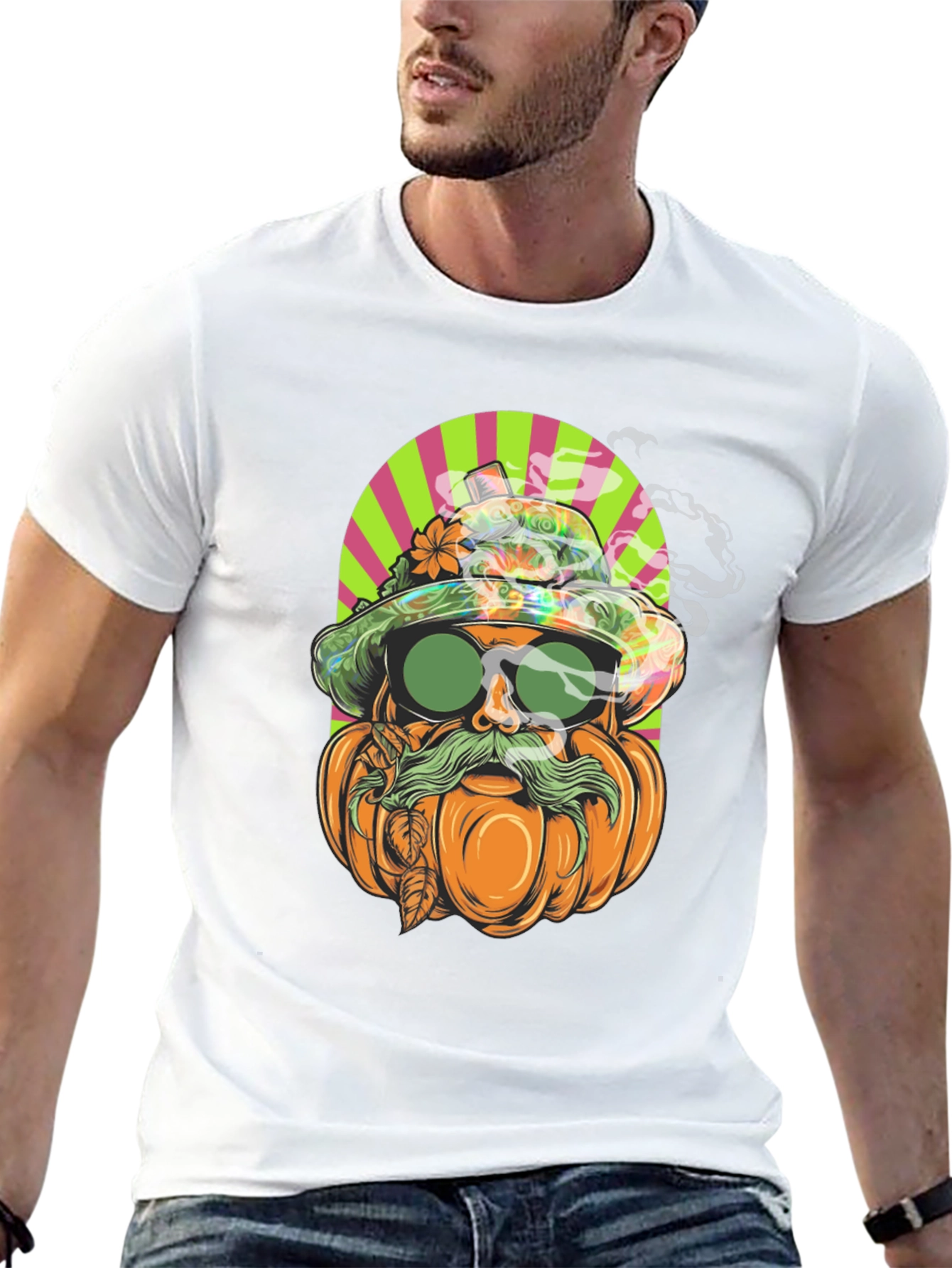Pumpkin Man Graphic Tee - Halloween Style