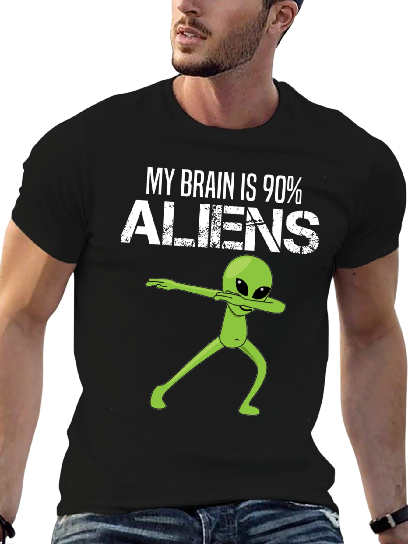 My Brain is 90% Aliens Dab T-Shirt