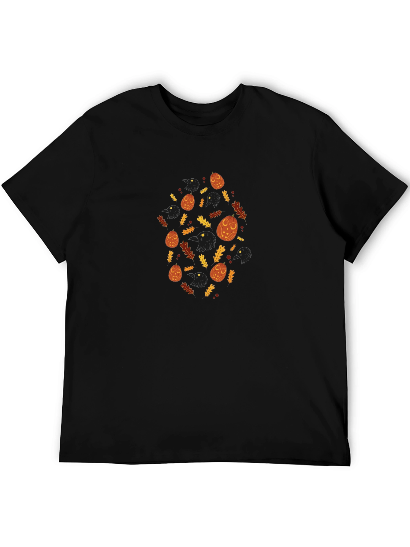 Raven & Oak Leaf Graphic Print Mens Tee