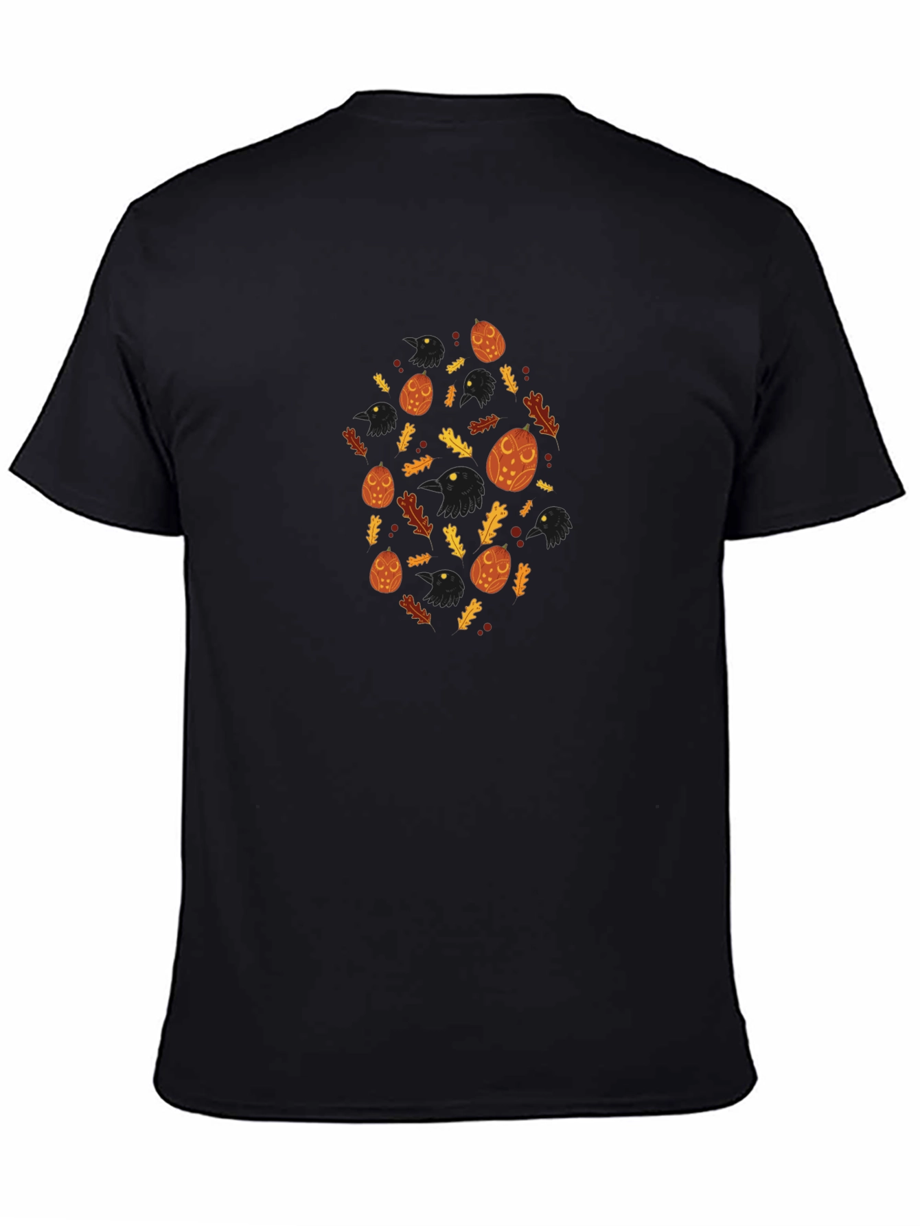 Raven & Oak Leaf Graphic Print Mens Tee