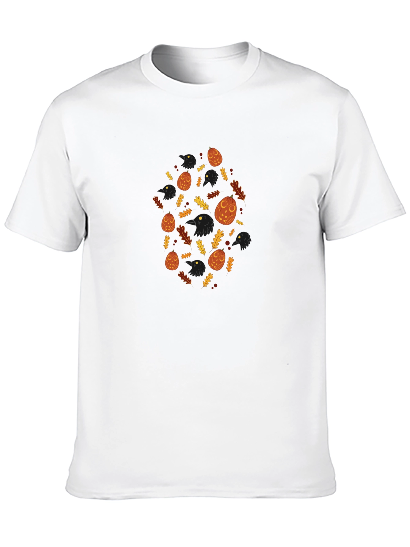 Raven & Oak Leaf Graphic Print Mens Tee