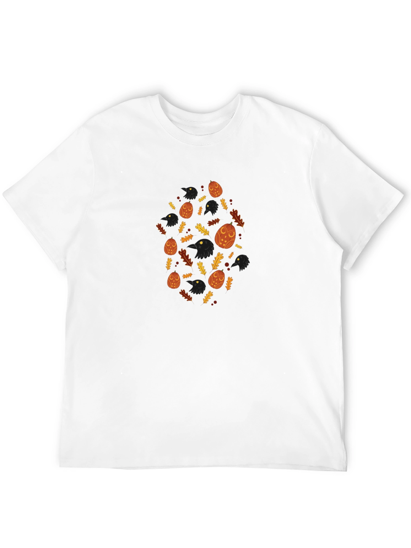 Raven & Oak Leaf Graphic Print Mens Tee